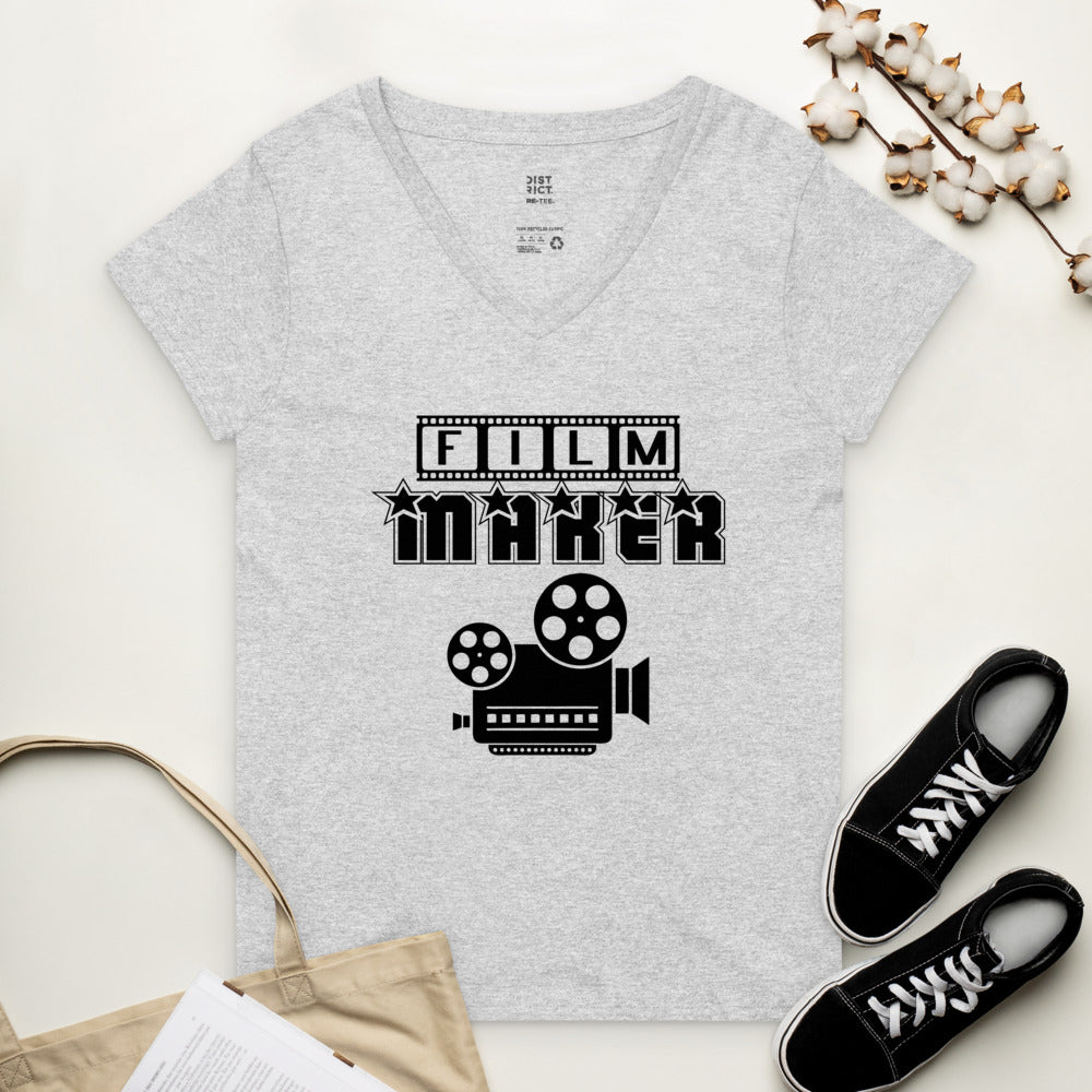 FILM MAKER - Womenâ€™s recycled v-neck t-shirt