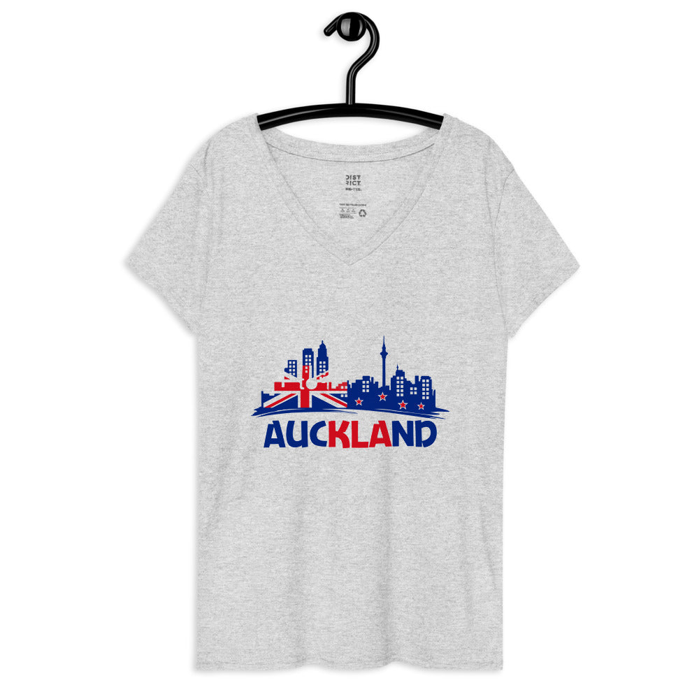 AUCKLAND - Womenâ€™s recycled v-neck t-shirt