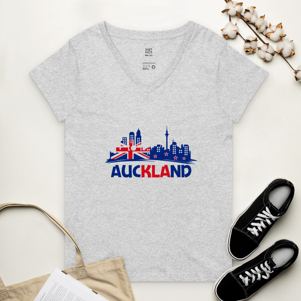 AUCKLAND - Womenâ€™s recycled v-neck t-shirt