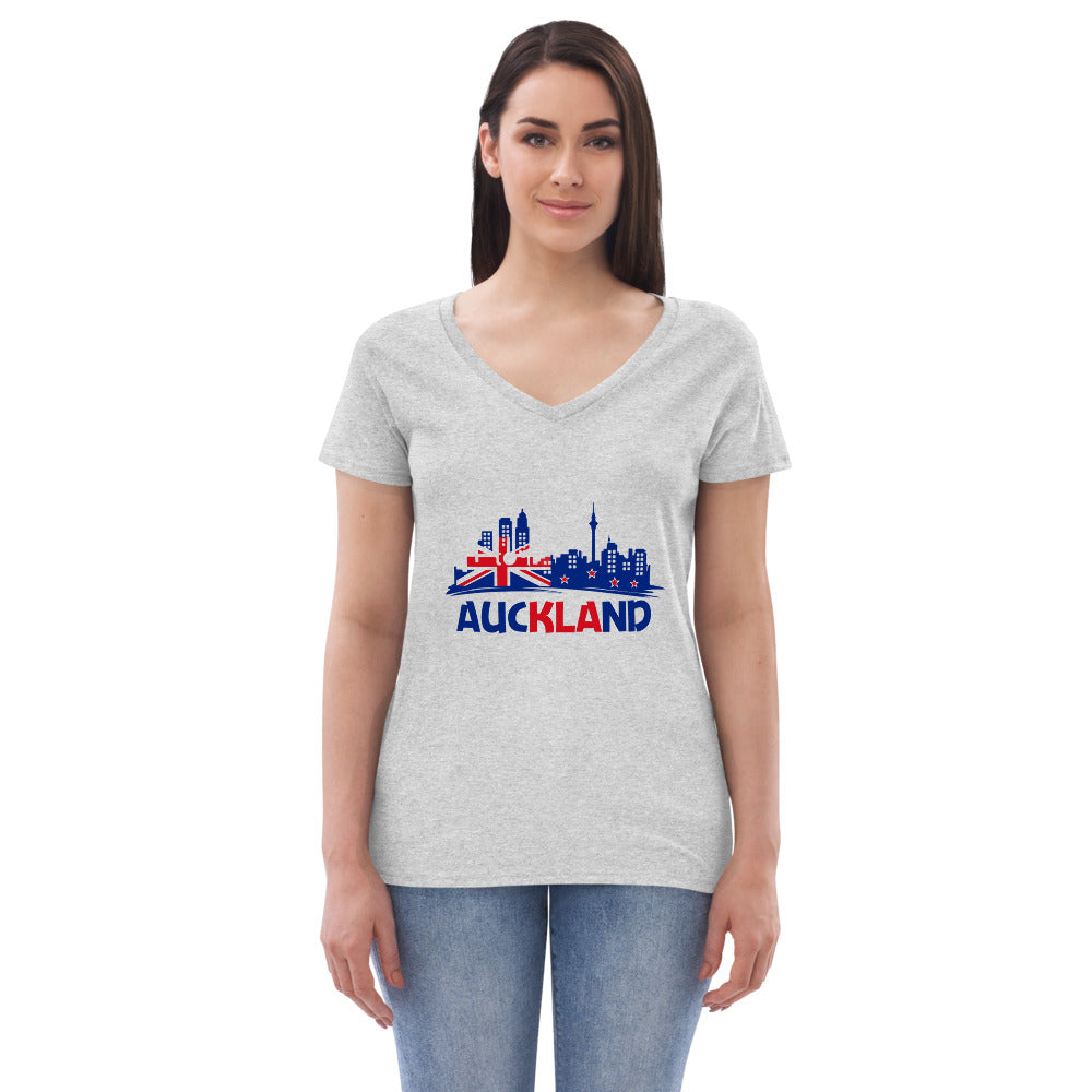 AUCKLAND - Womenâ€™s recycled v-neck t-shirt