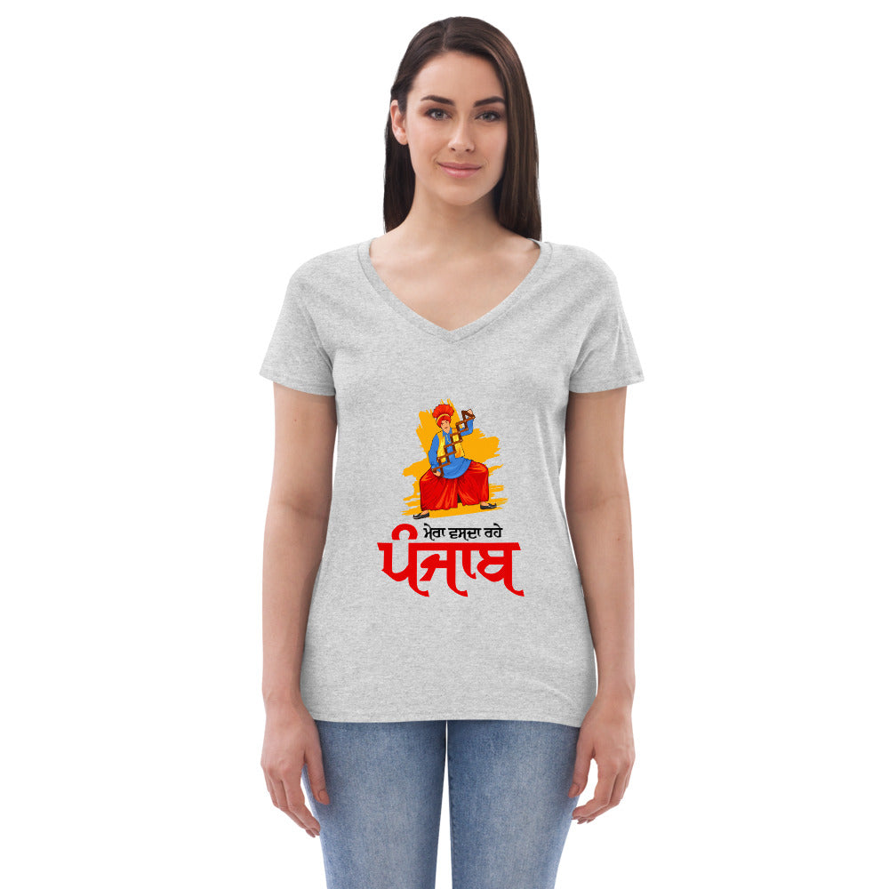 MERA VASDA RAHE PUNJAB - Women’s recycled v-neck t-shirt