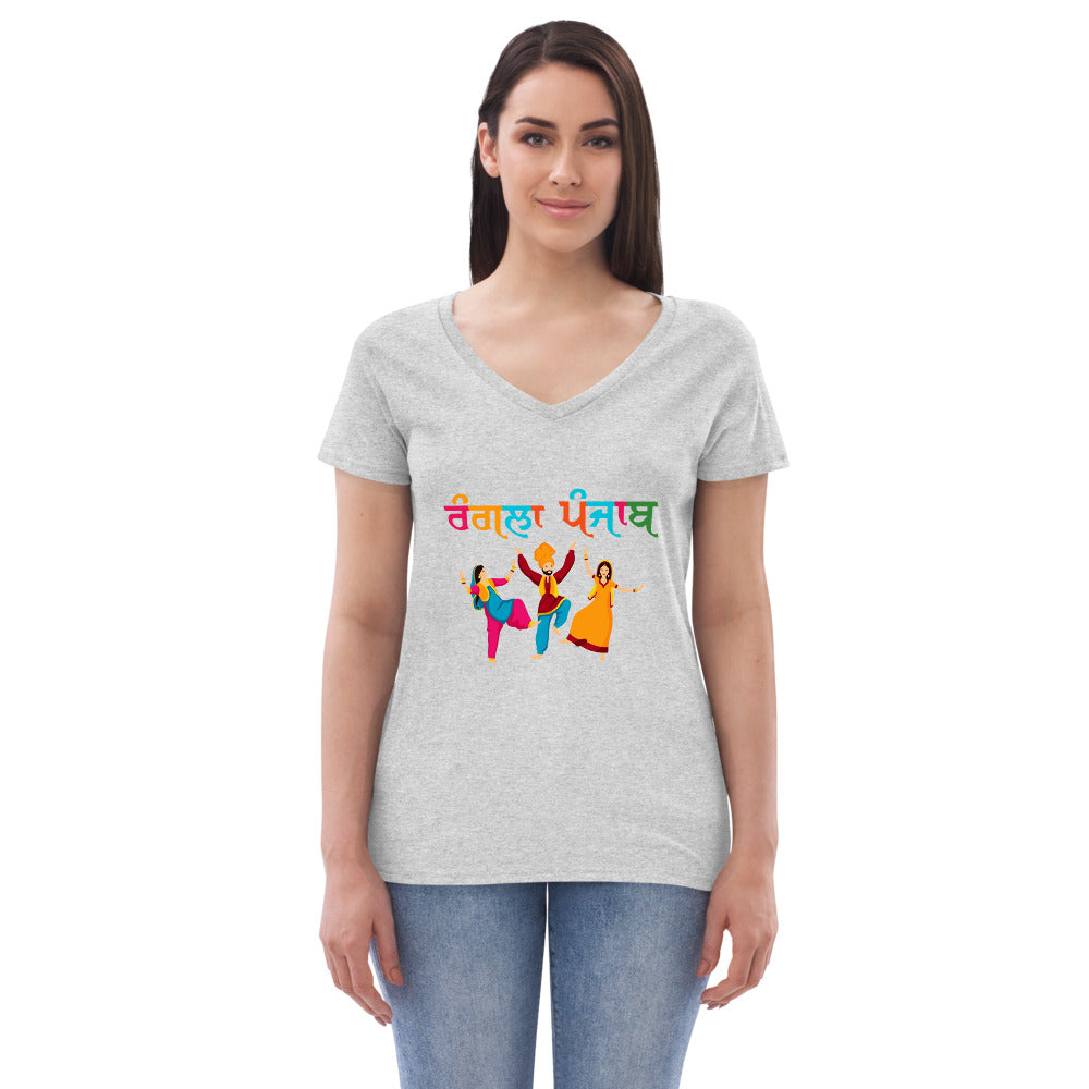 RANGLA PUNJAB - Women’s recycled v-neck t-shirt