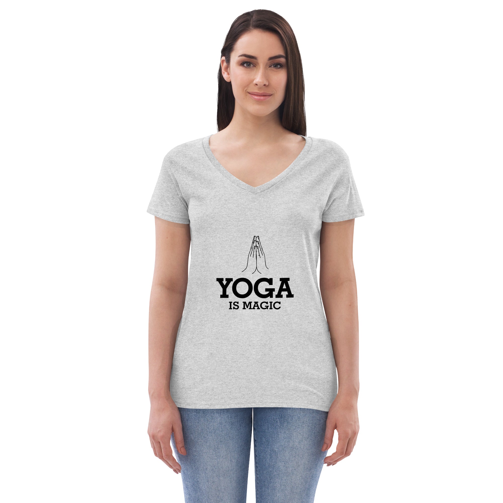 YOGA IS MAGIC - Women’s recycled v-neck t-shirt