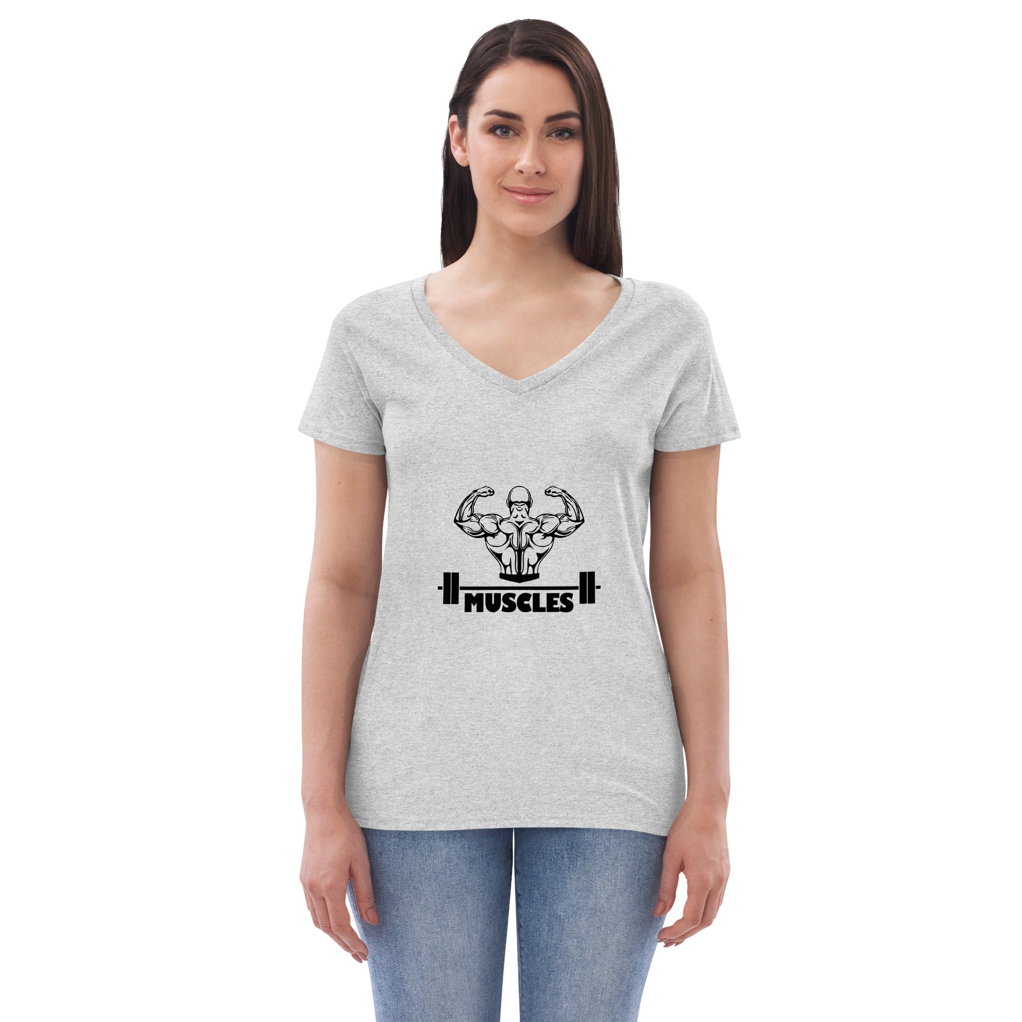 MUSCLES - Women’s recycled v-neck t-shirt