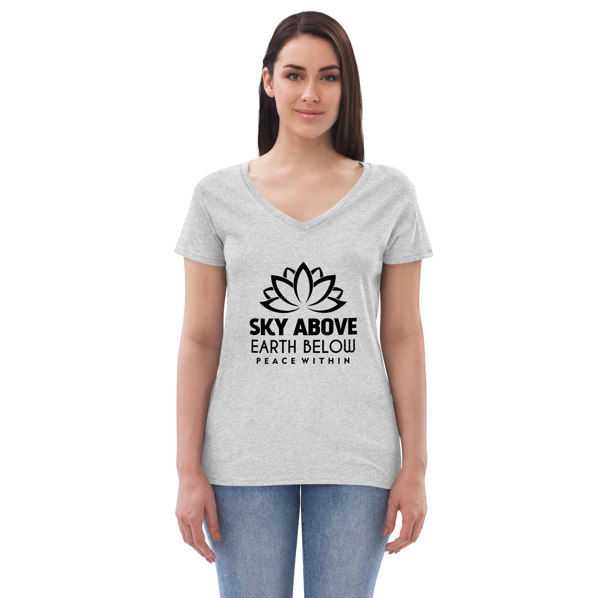 SKY ABOVE EARTH BELOW - Women’s recycled v-neck t-shirt