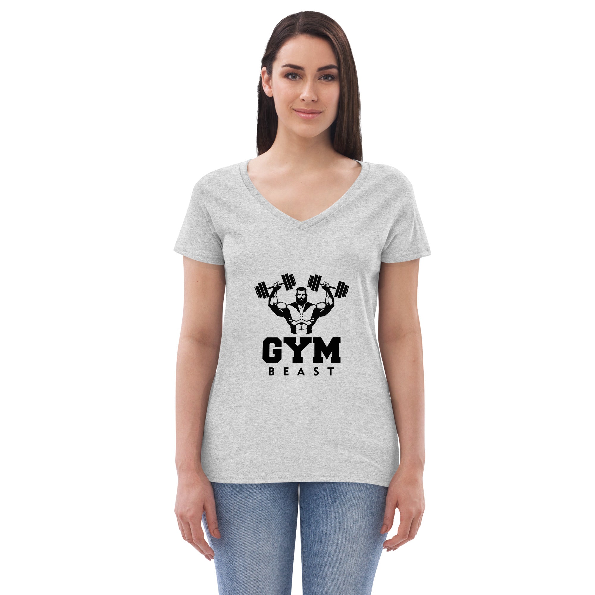 GYM BEAST - Women’s recycled v-neck t-shirt