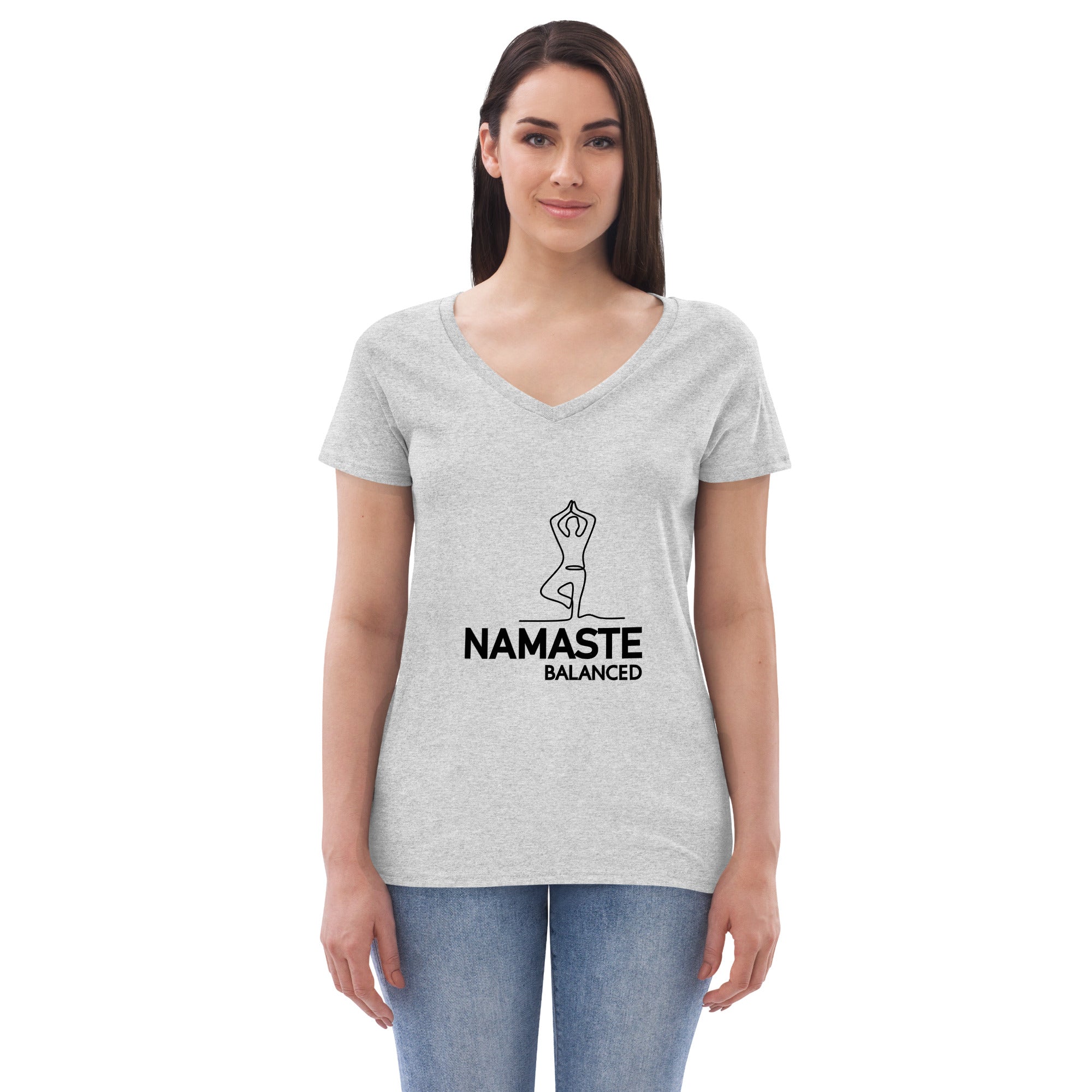 NAMASTE BALANCED - Women’s recycled v-neck t-shirt