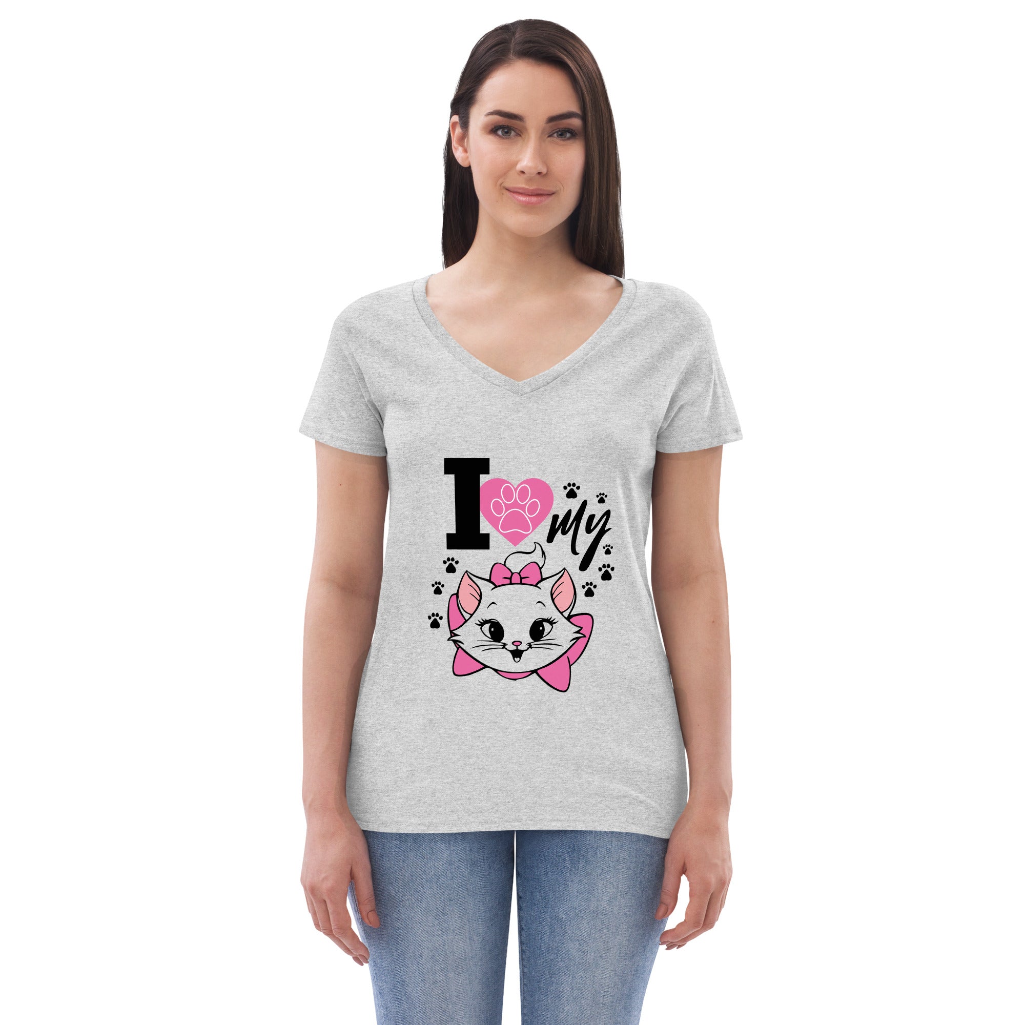 I LOVE MY CAT - Women’s recycled v-neck t-shirt