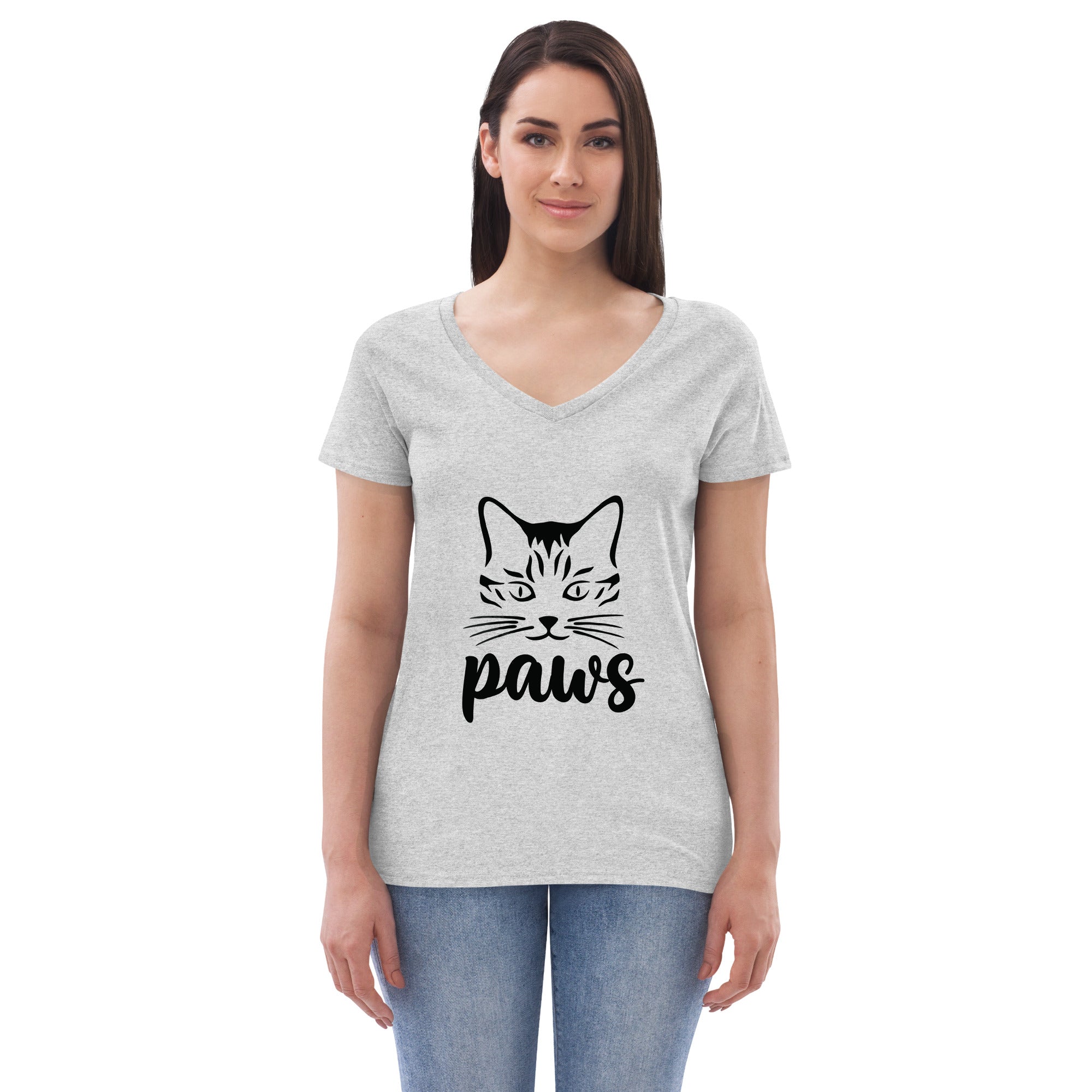 PAWS - Women’s recycled v-neck t-shirt