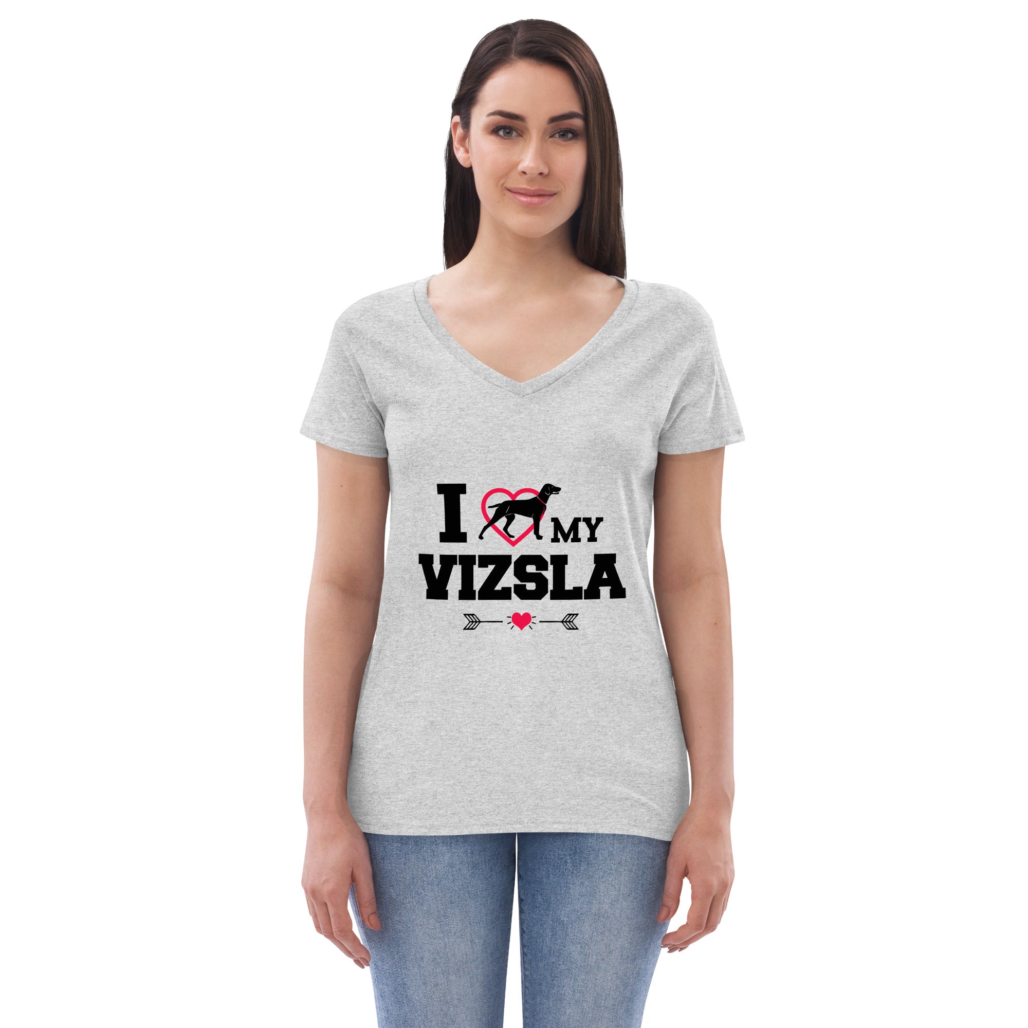 I LOVE MY VIZSLA - Women’s recycled v-neck t-shirt