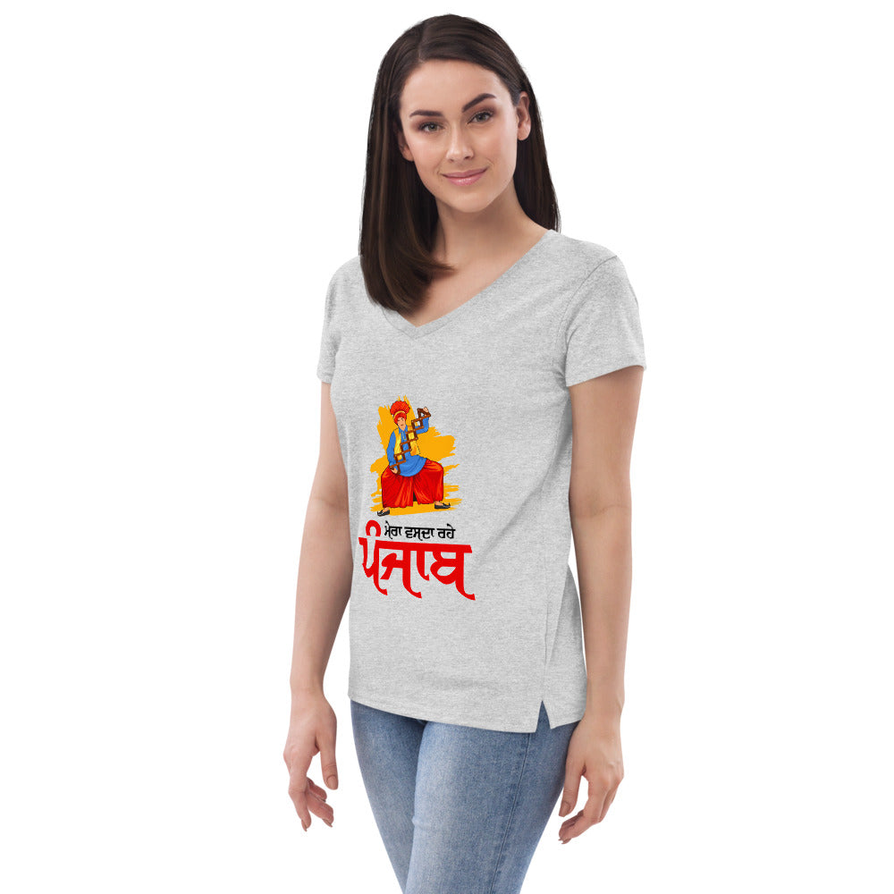 MERA VASDA RAHE PUNJAB - Women’s recycled v-neck t-shirt