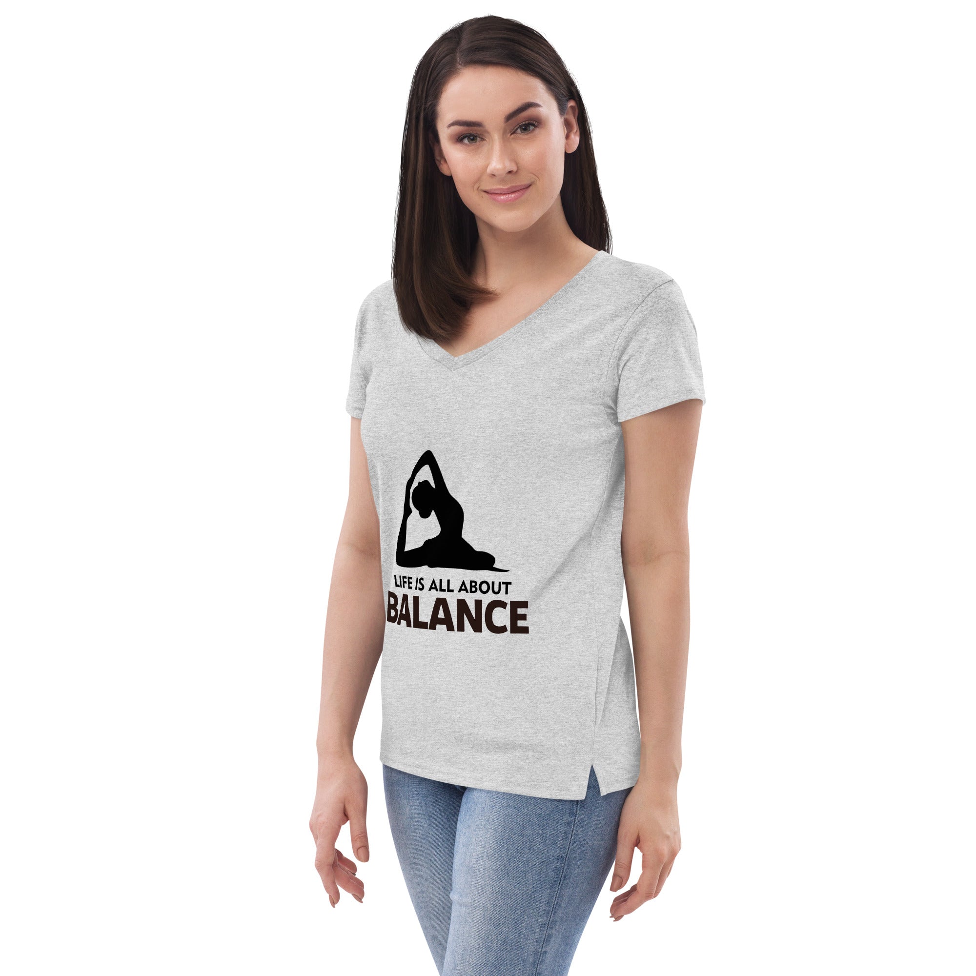 LIFE IS ALL ABOUT BALANCE - Women’s recycled v-neck t-shirt