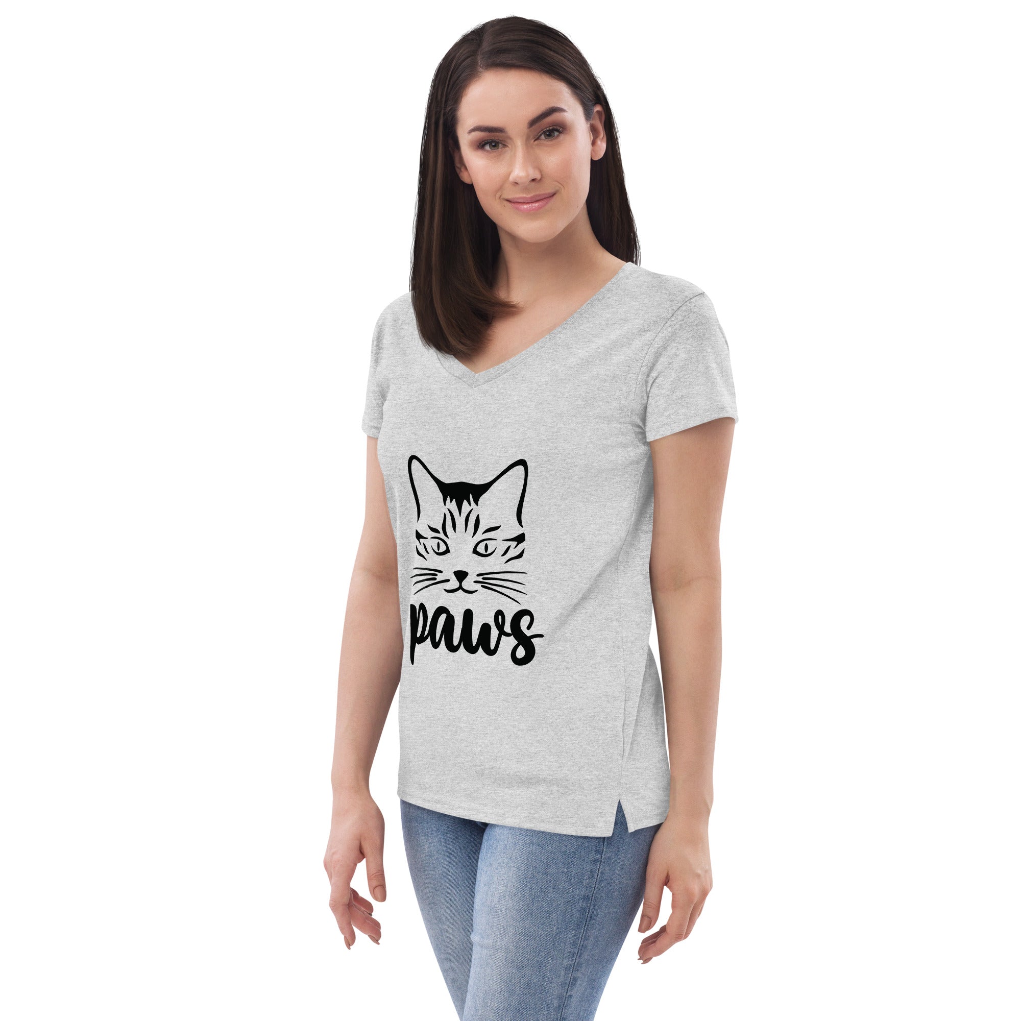 PAWS - Women’s recycled v-neck t-shirt