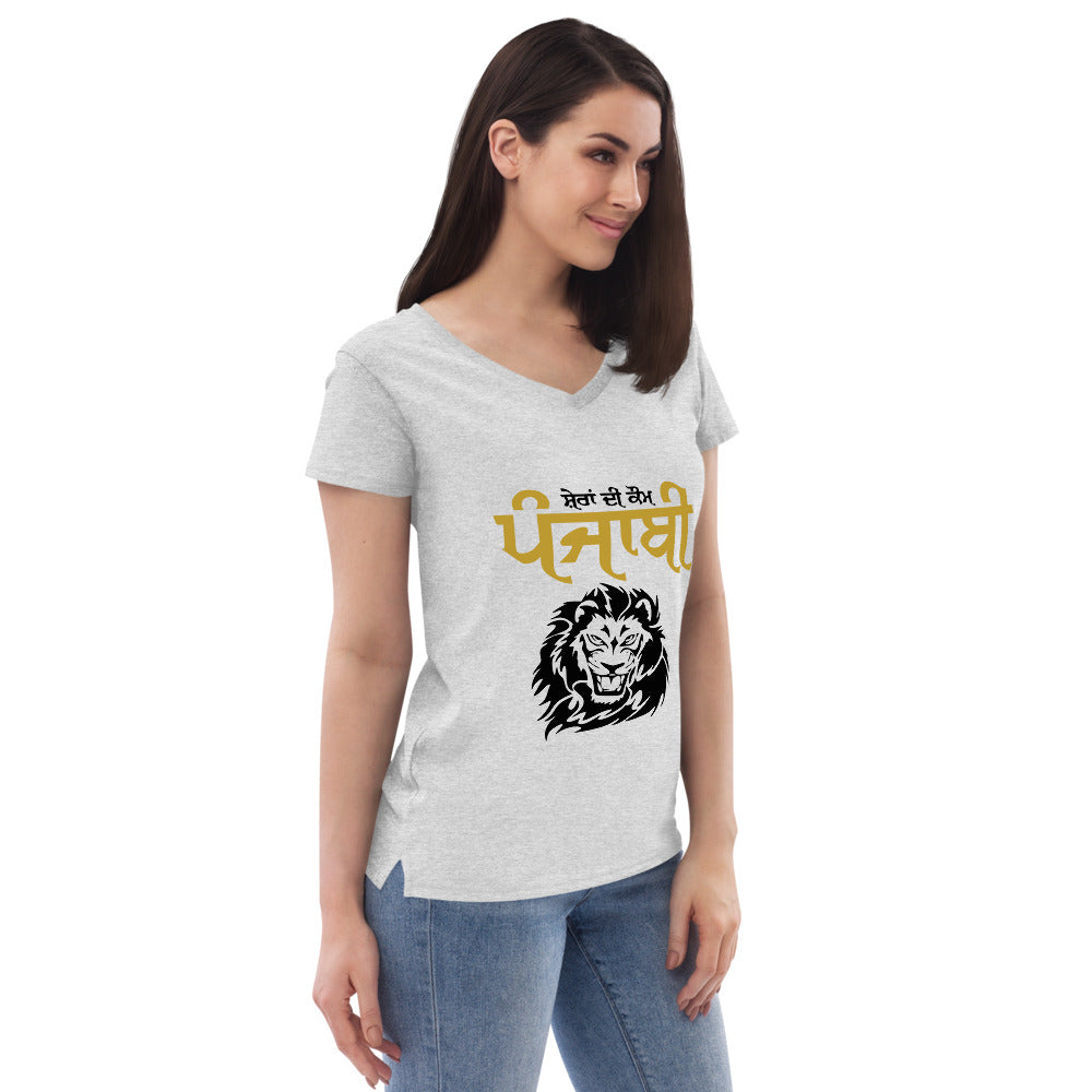 SHERA DI KAUM PUNJABI - Women’s recycled v-neck t-shirt