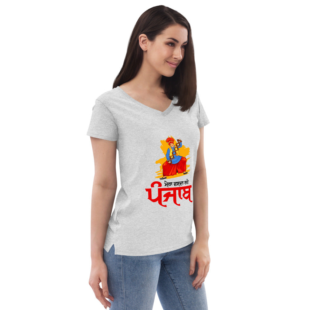 MERA VASDA RAHE PUNJAB - Women’s recycled v-neck t-shirt