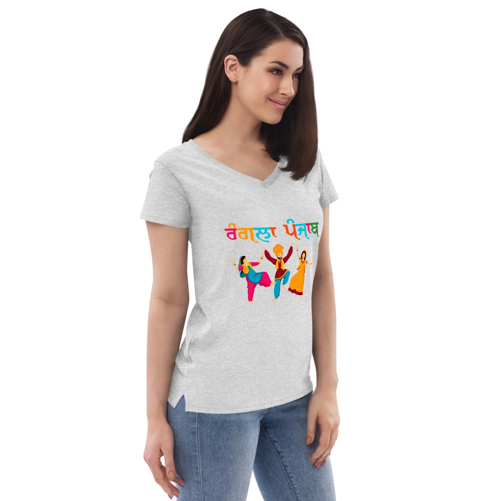 RANGLA PUNJAB - Women’s recycled v-neck t-shirt