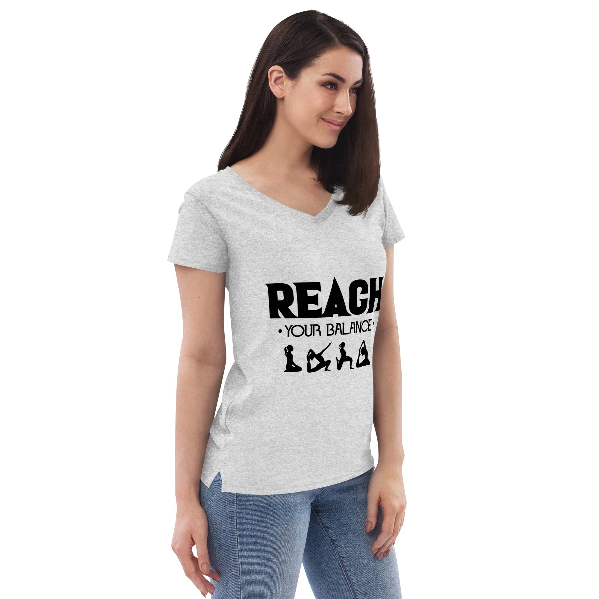 REACH YOUR BALANCE - Women’s recycled v-neck t-shirt