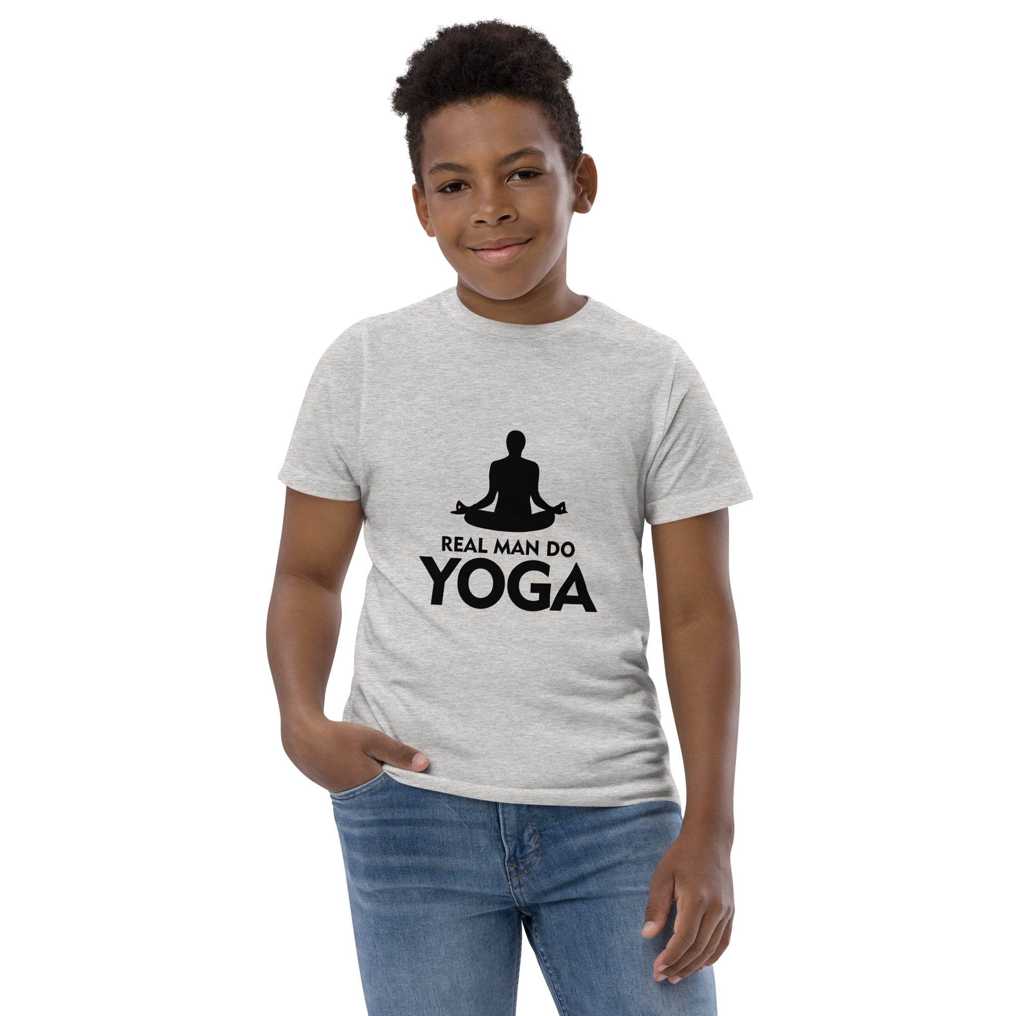 REAL MAN DO YOGA - Youth jersey t-shirt