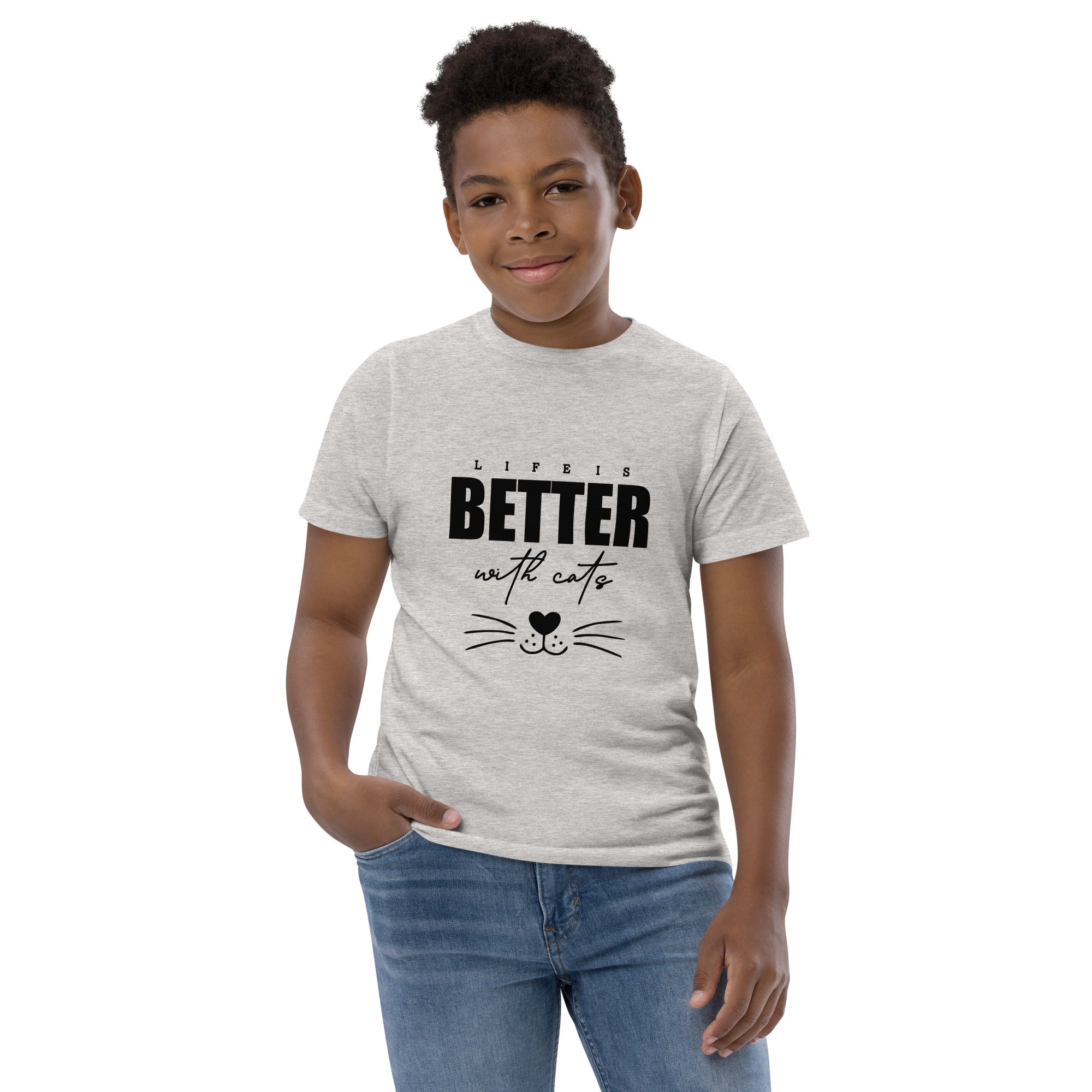 LIFE IS BETTER WITH CATS - Youth jersey t-shirt