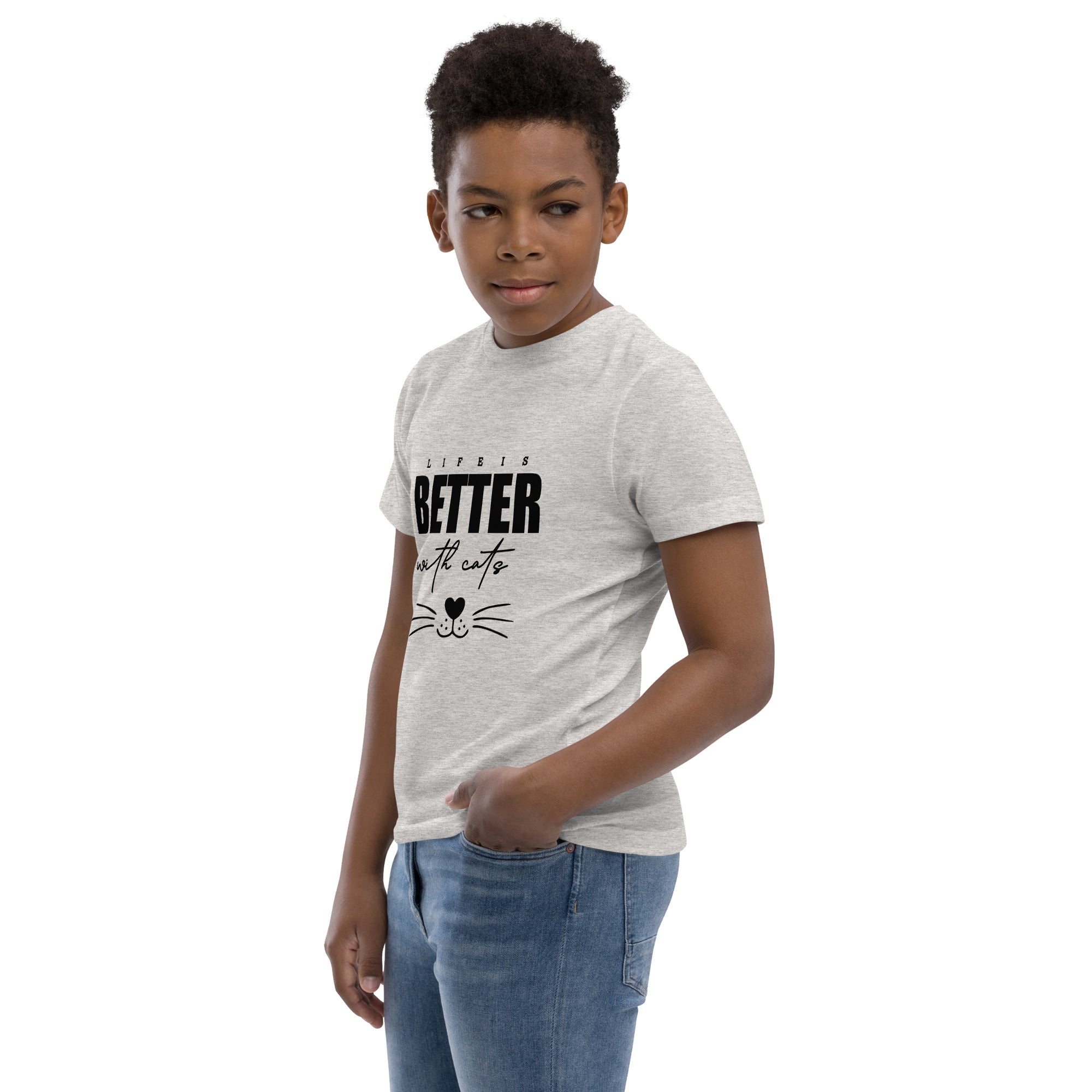 LIFE IS BETTER WITH CATS - Youth jersey t-shirt