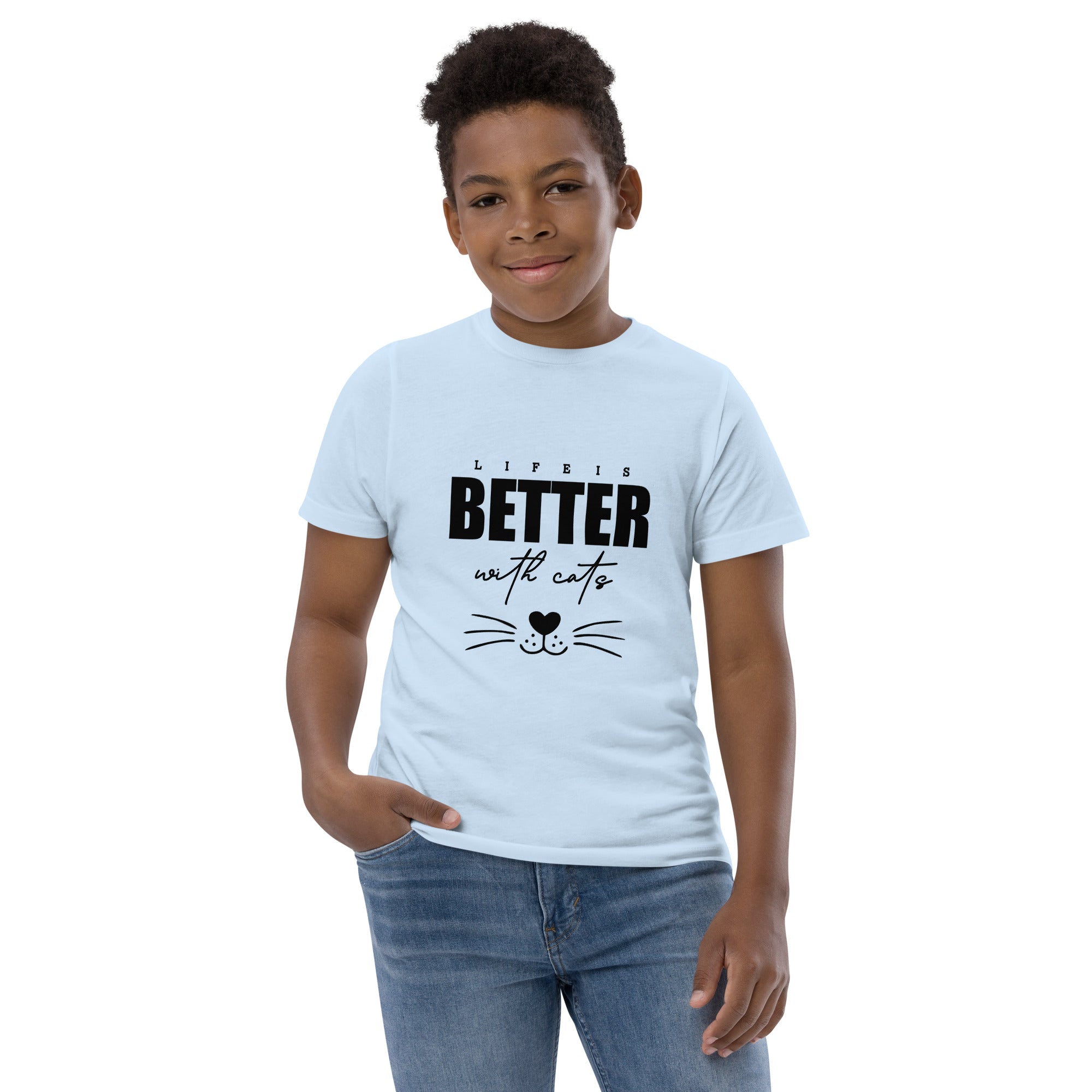 LIFE IS BETTER WITH CATS - Youth jersey t-shirt