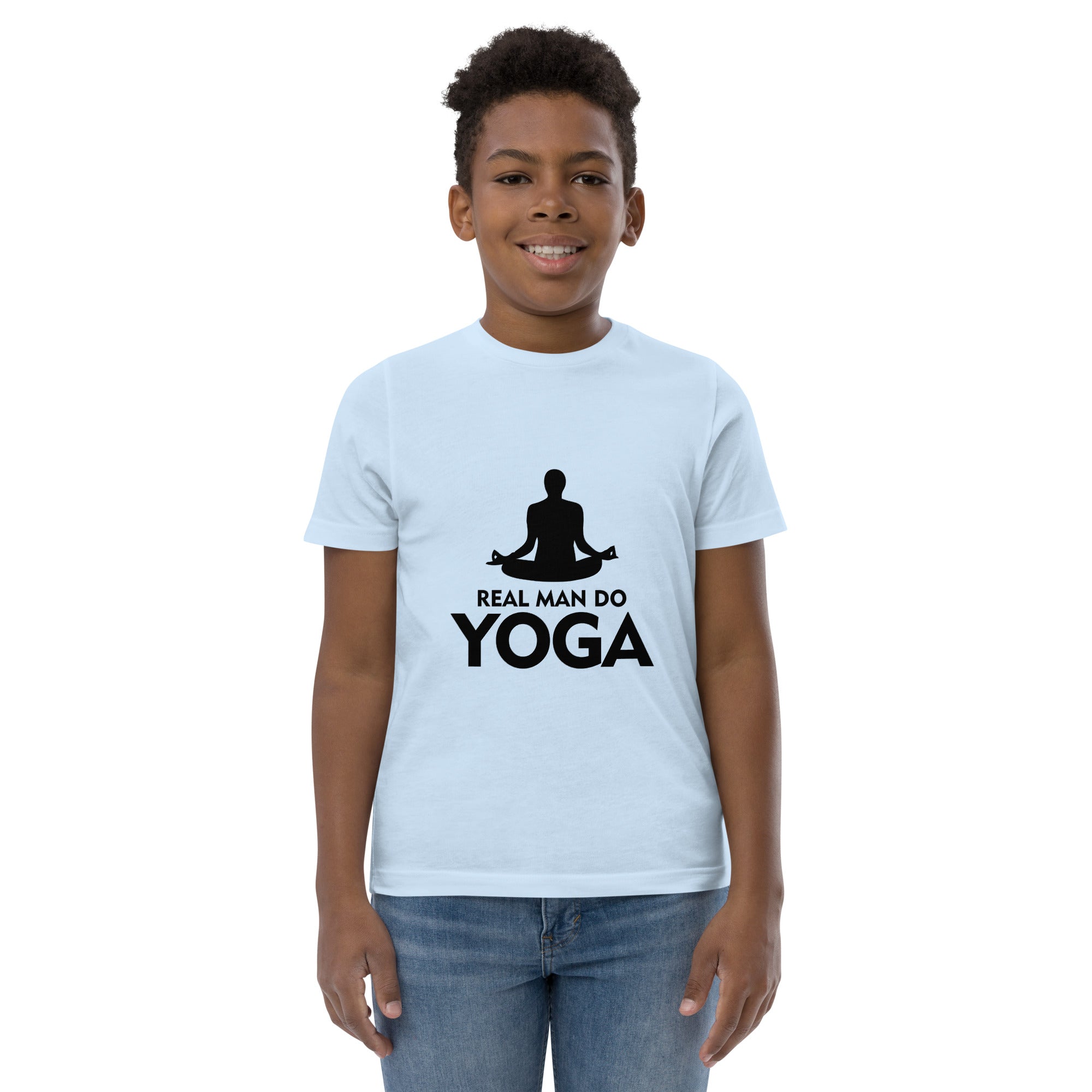 REAL MAN DO YOGA - Youth jersey t-shirt