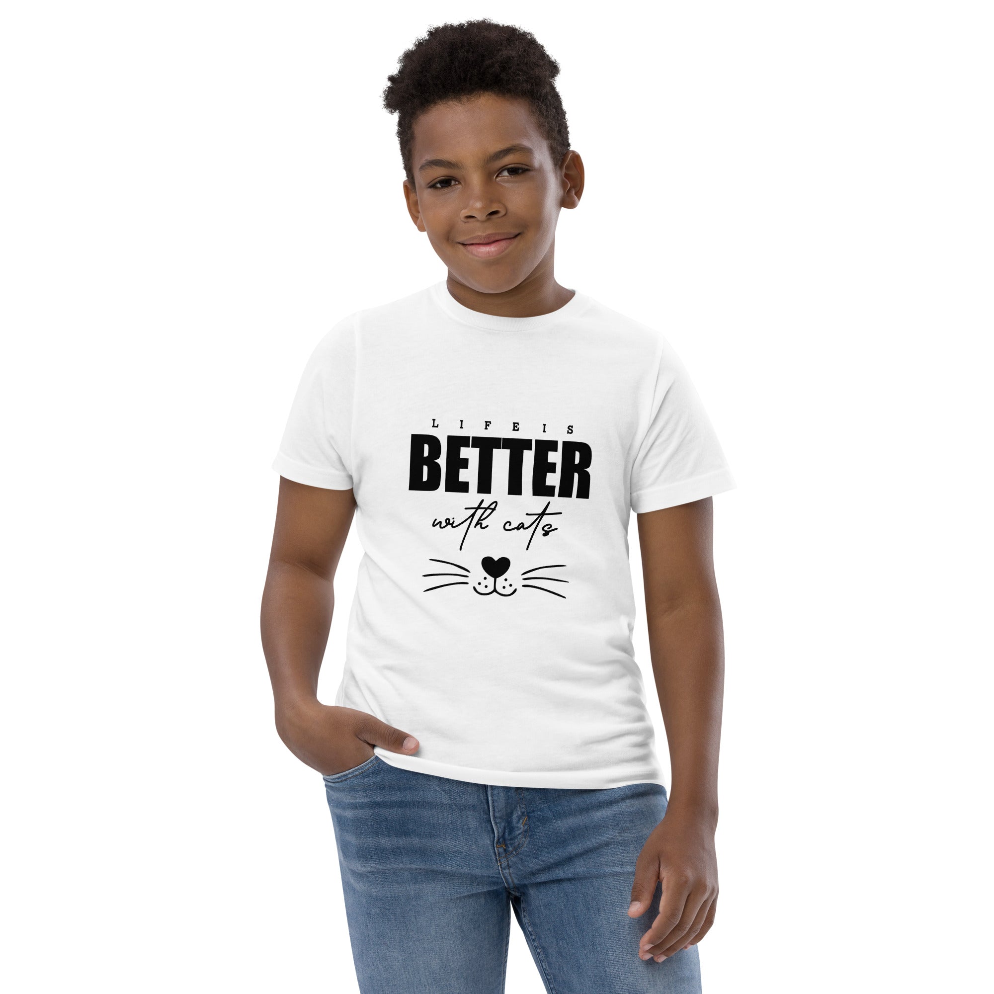 LIFE IS BETTER WITH CATS - Youth jersey t-shirt