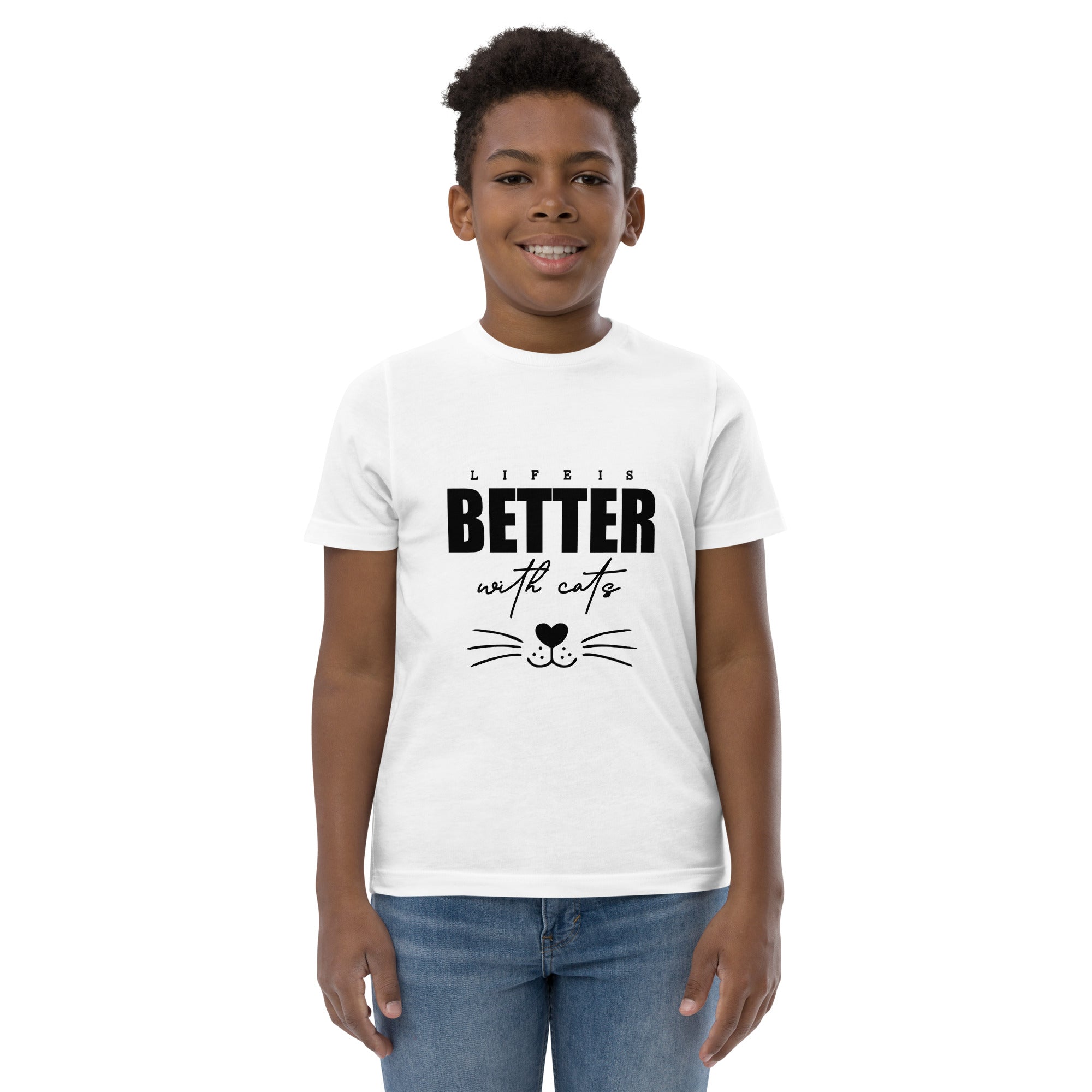 LIFE IS BETTER WITH CATS - Youth jersey t-shirt