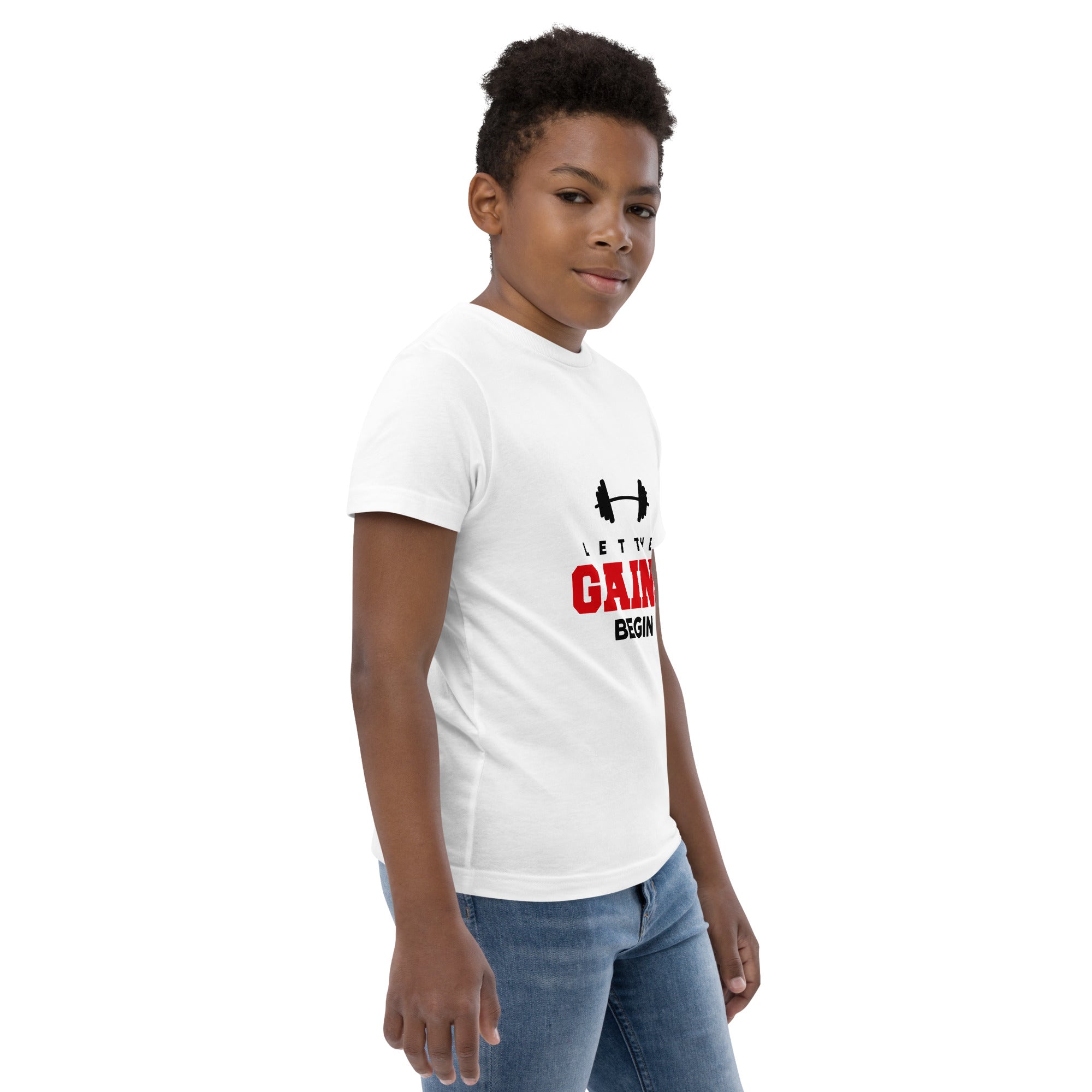 LET THE GAINS BEGIN - Youth jersey t-shirt