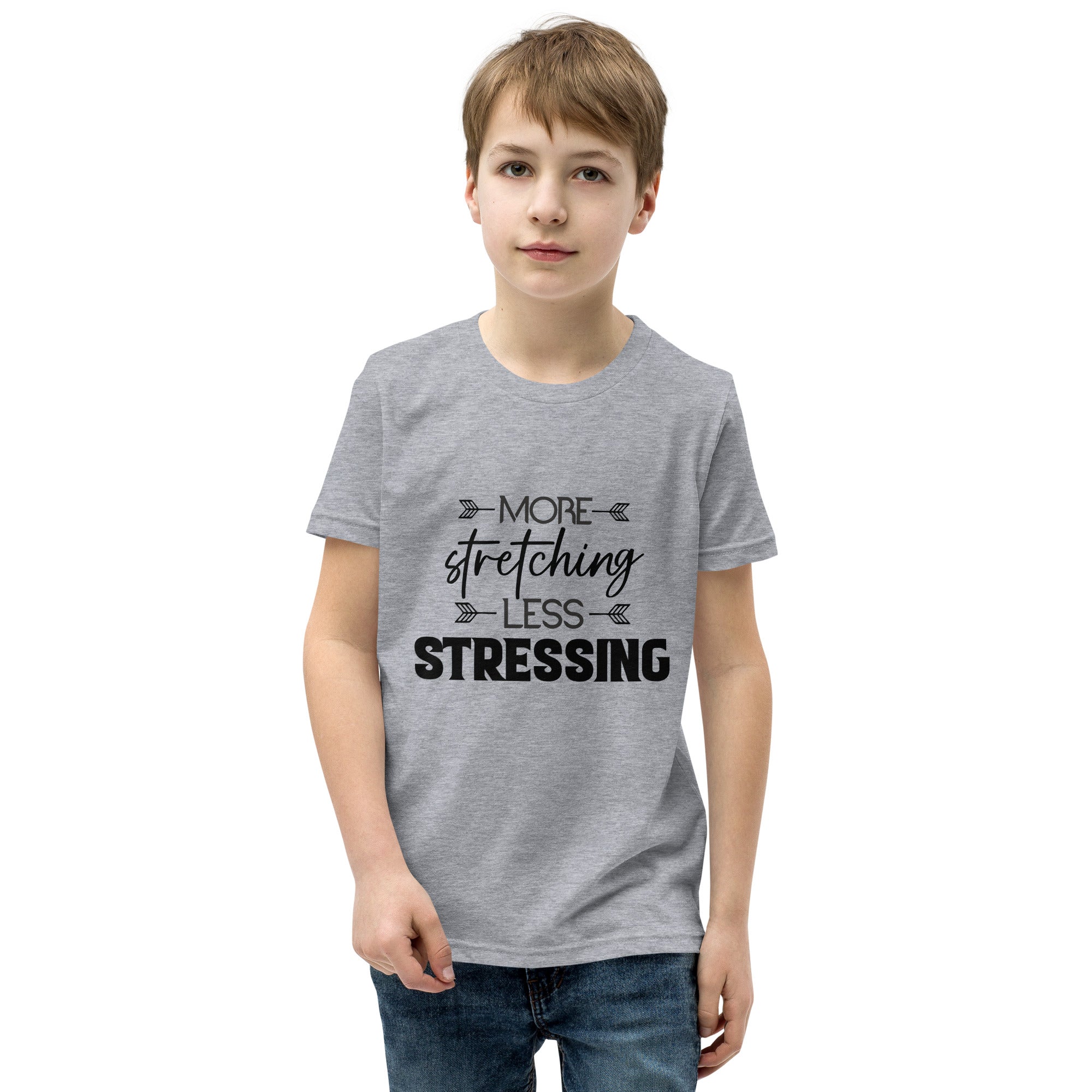 MORE STRETCHING LESS STRESSING - Youth Short Sleeve T-Shirt