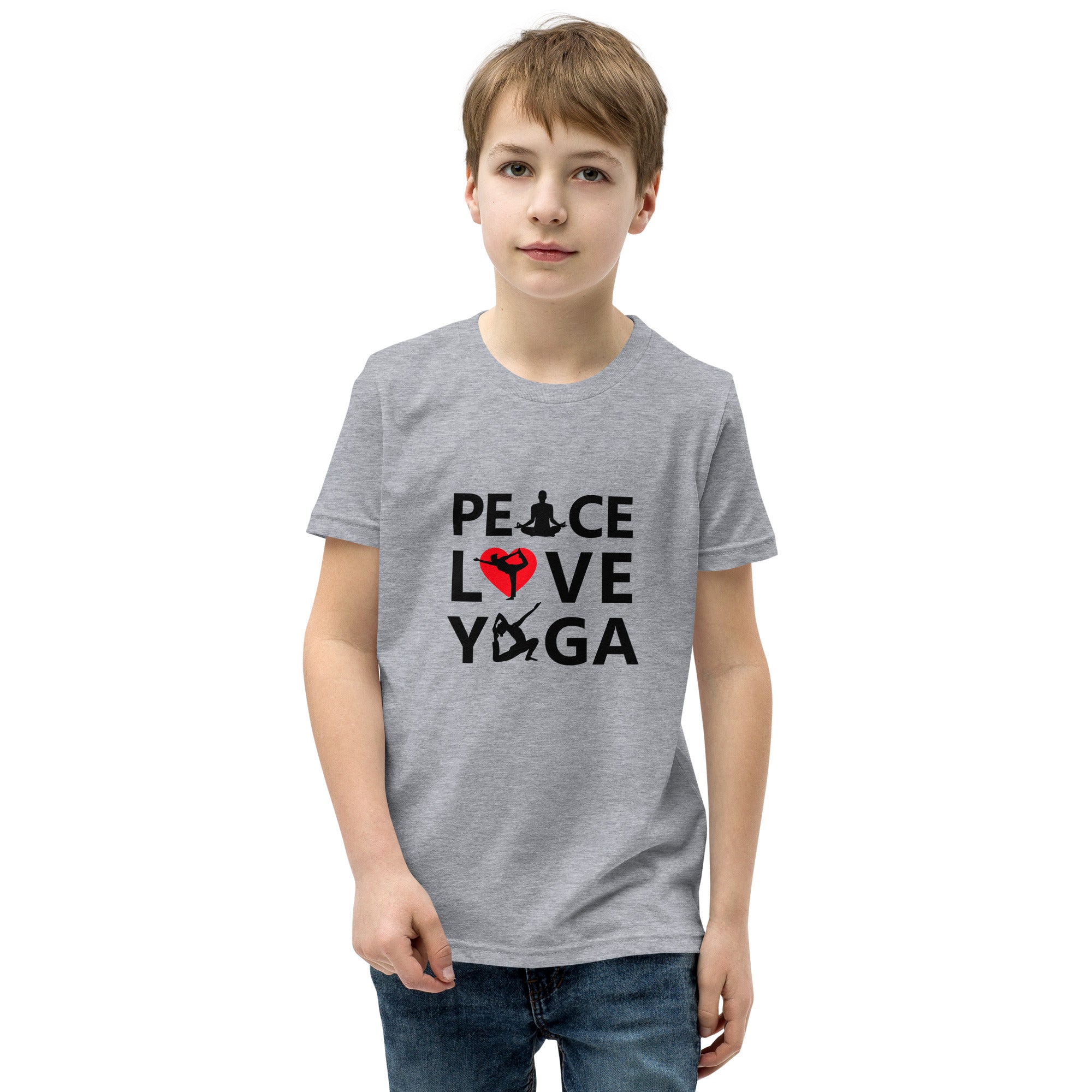 PEACE LOVE YOGA - Youth Short Sleeve T-Shirt