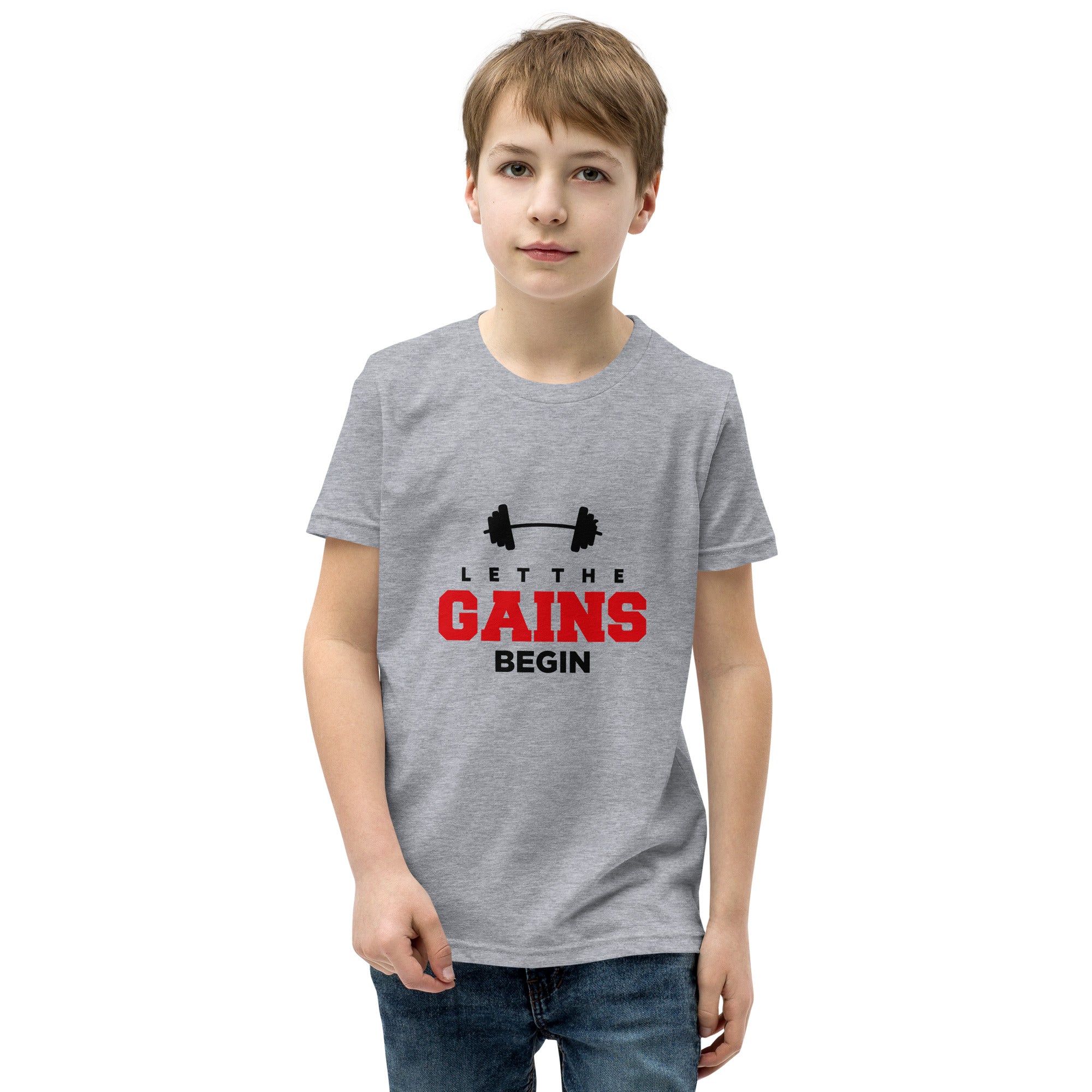 LET THE GAINS BEGIN - Youth Short Sleeve T-Shirt