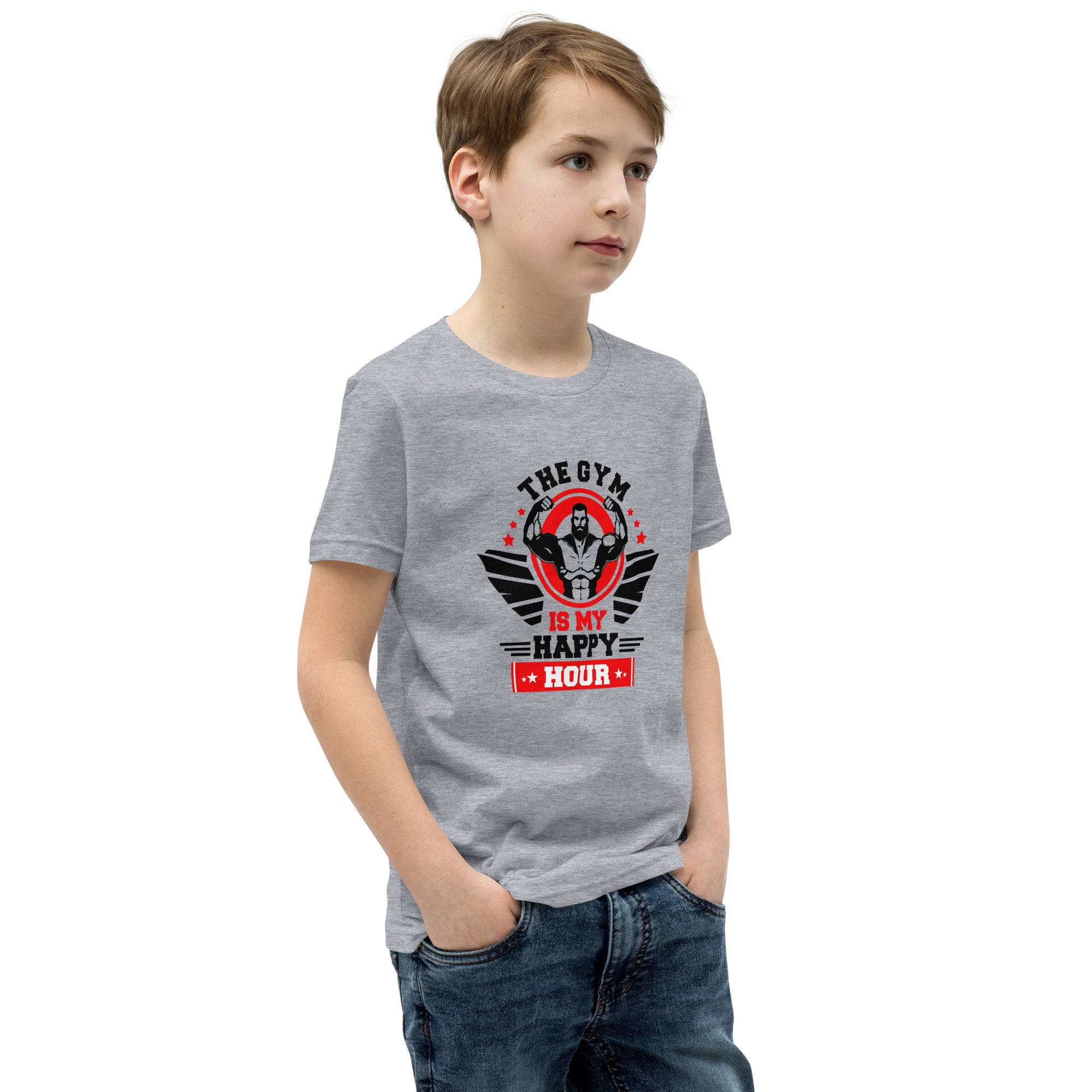 THE GYM IS MY HAPPY HOUR - Youth Short Sleeve T-Shirt