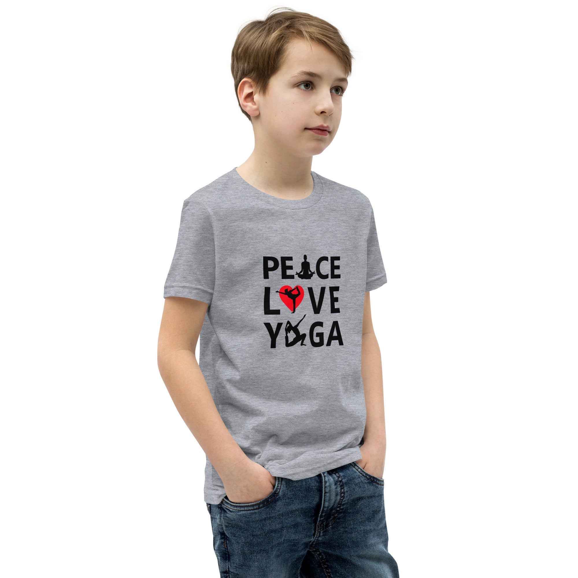 PEACE LOVE YOGA - Youth Short Sleeve T-Shirt