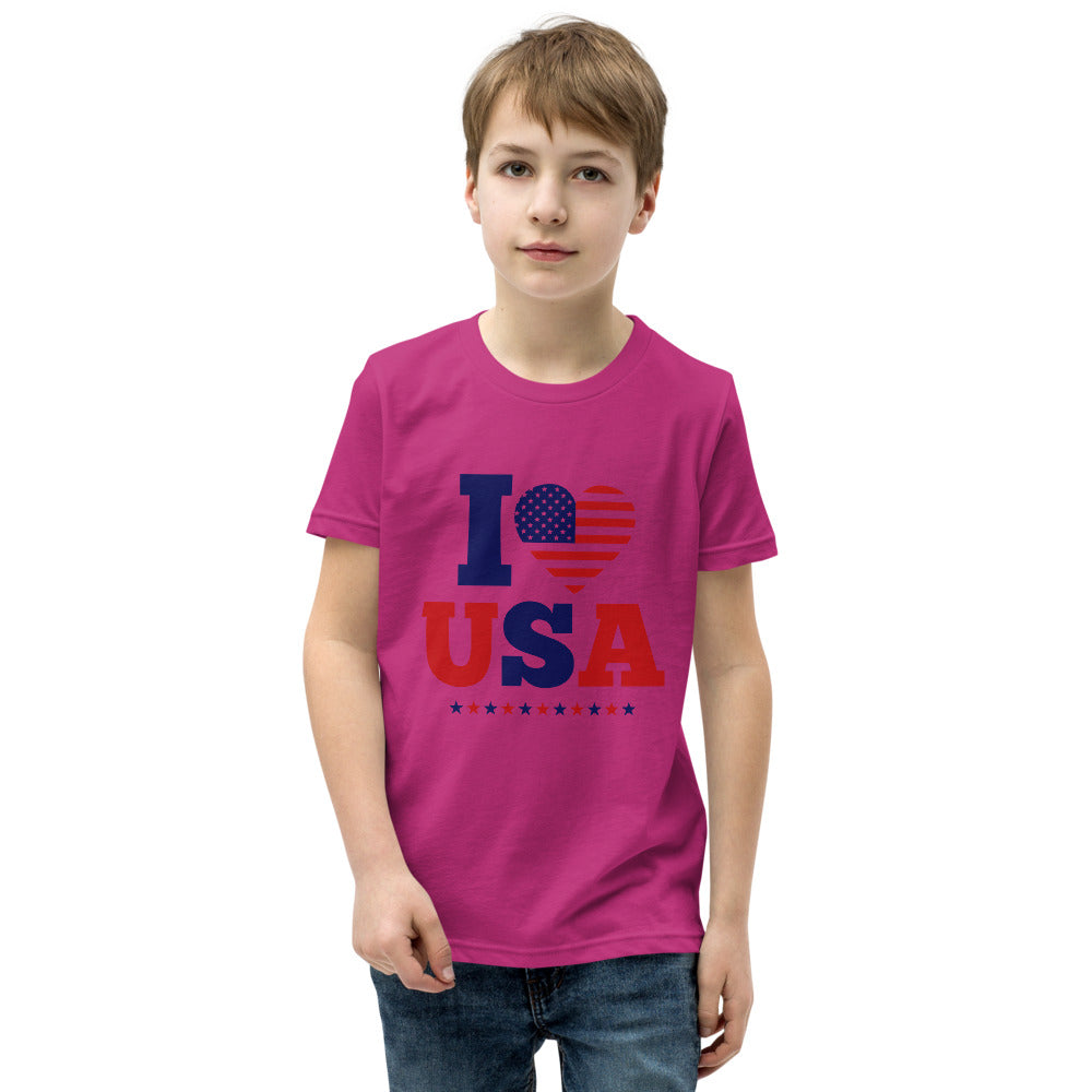 I LOVE USA - Youth Short Sleeve T-Shirt