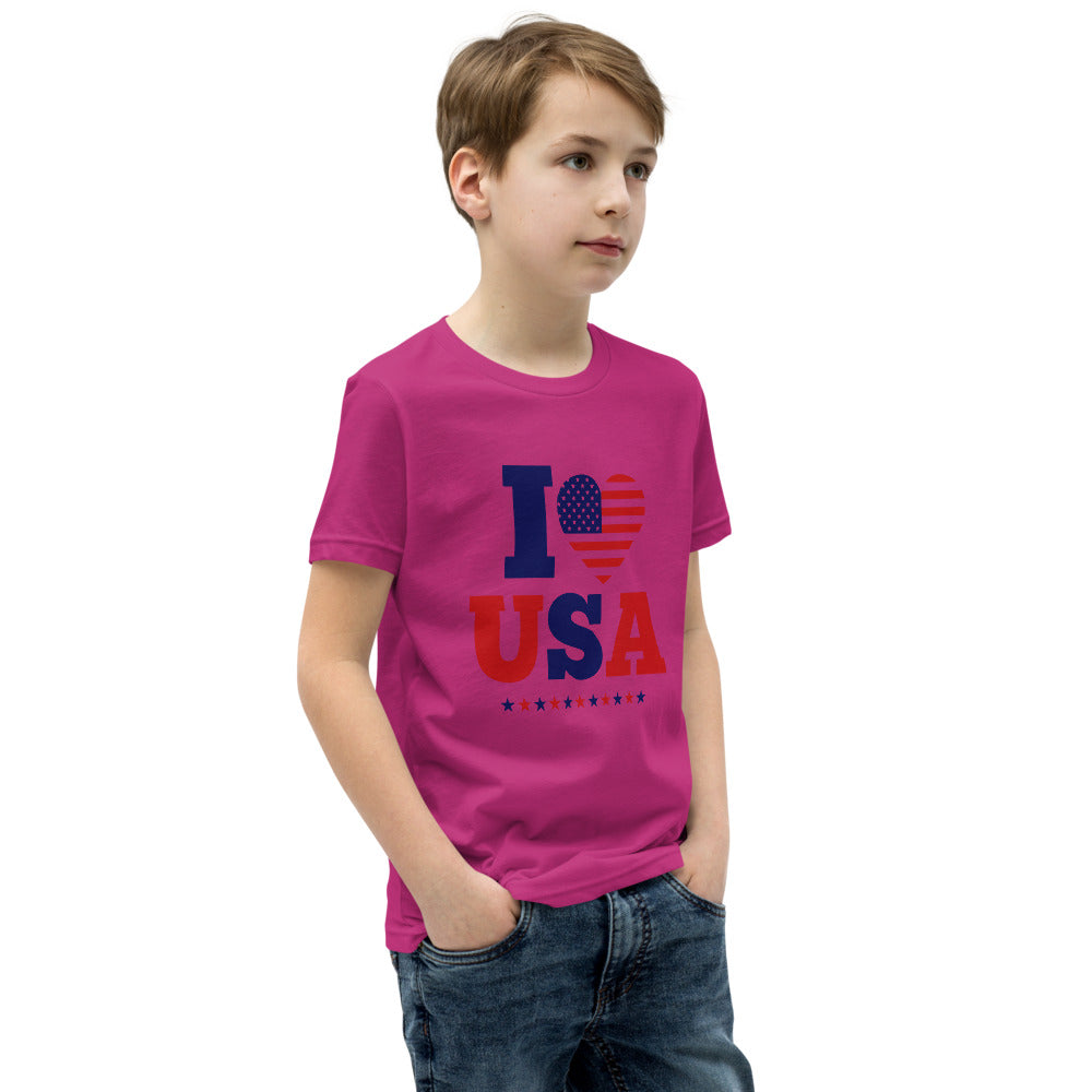 I LOVE USA - Youth Short Sleeve T-Shirt
