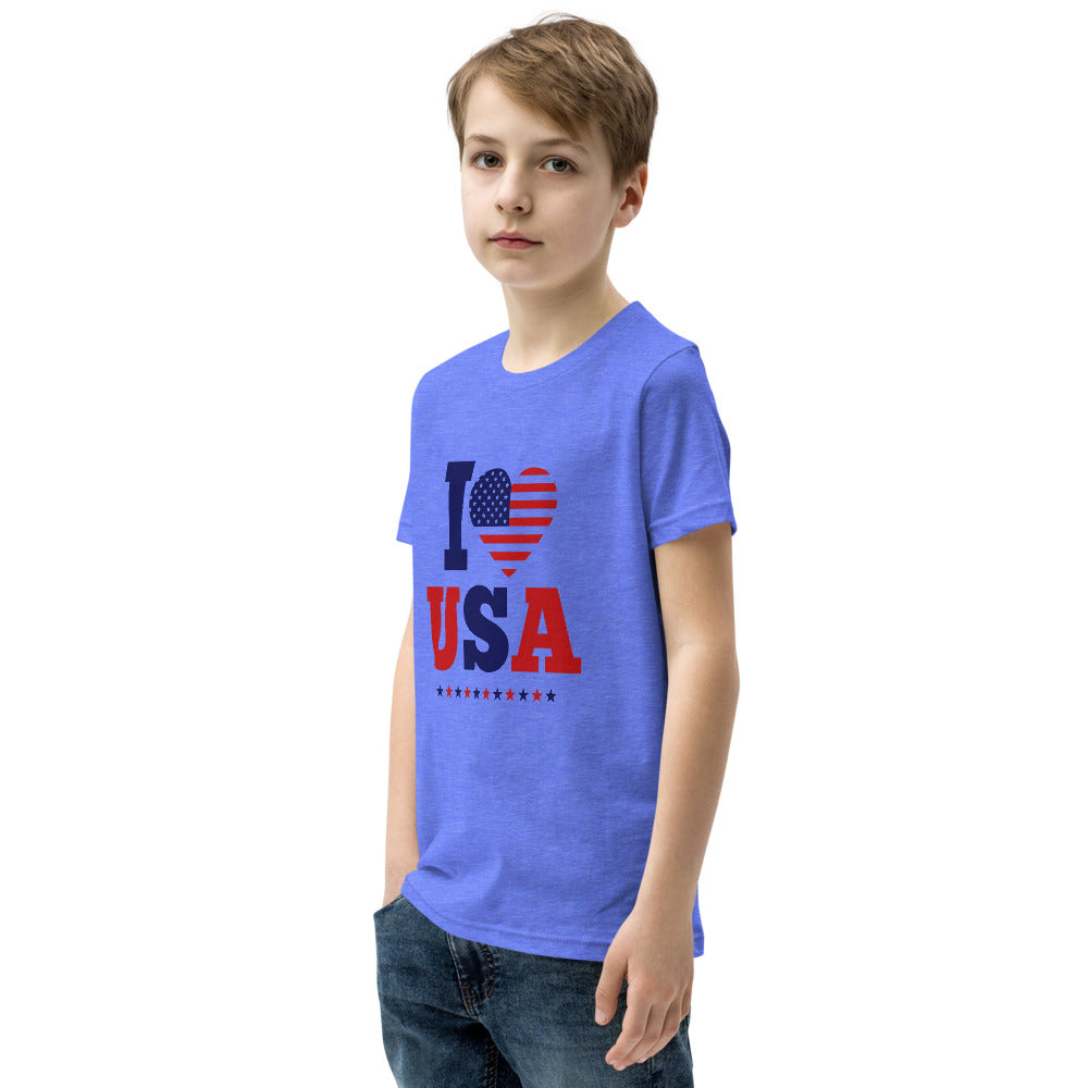 I LOVE USA - Youth Short Sleeve T-Shirt