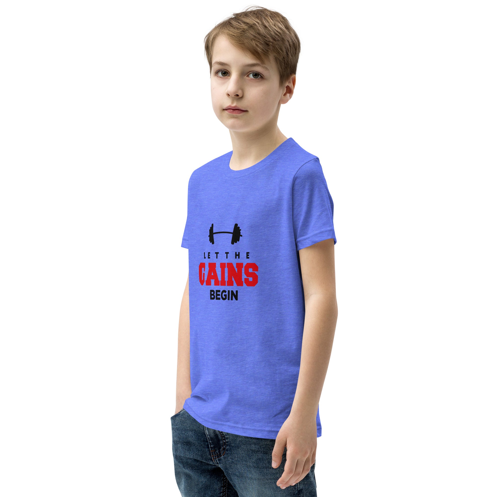 LET THE GAINS BEGIN - Youth Short Sleeve T-Shirt