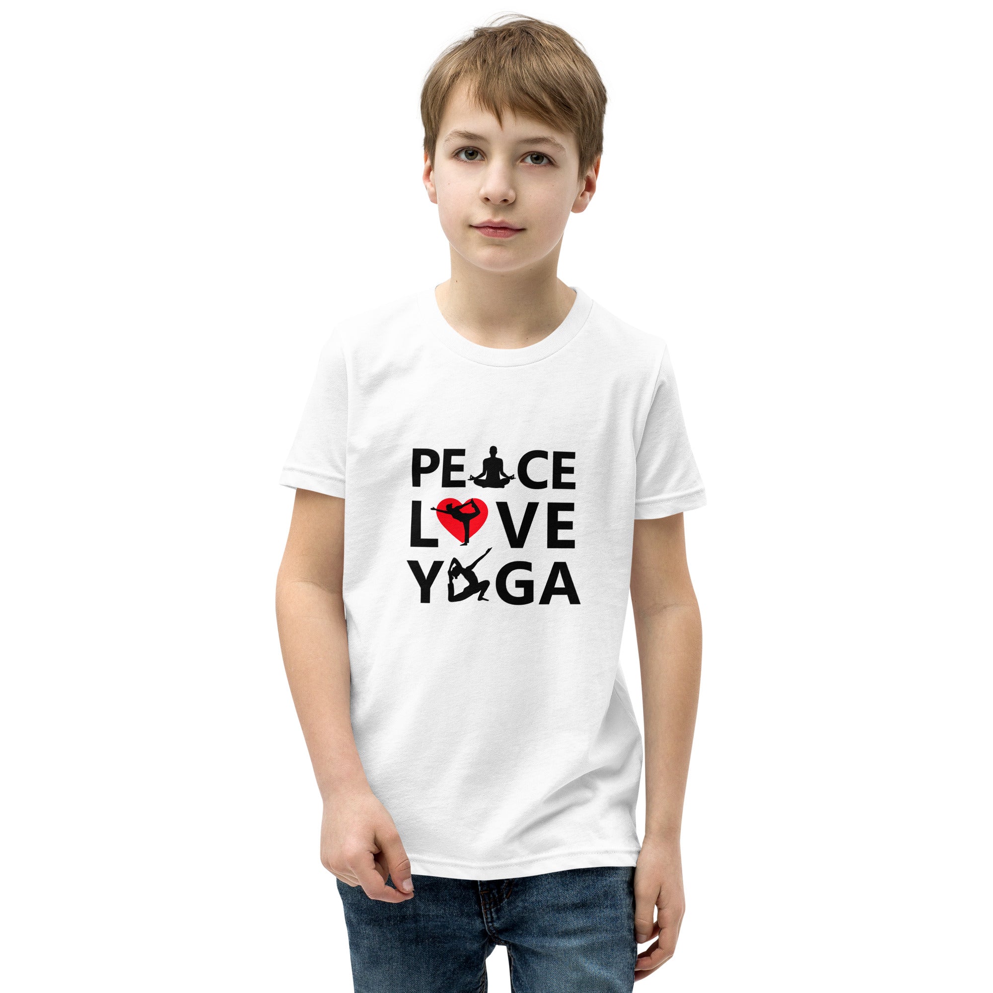 PEACE LOVE YOGA - Youth Short Sleeve T-Shirt