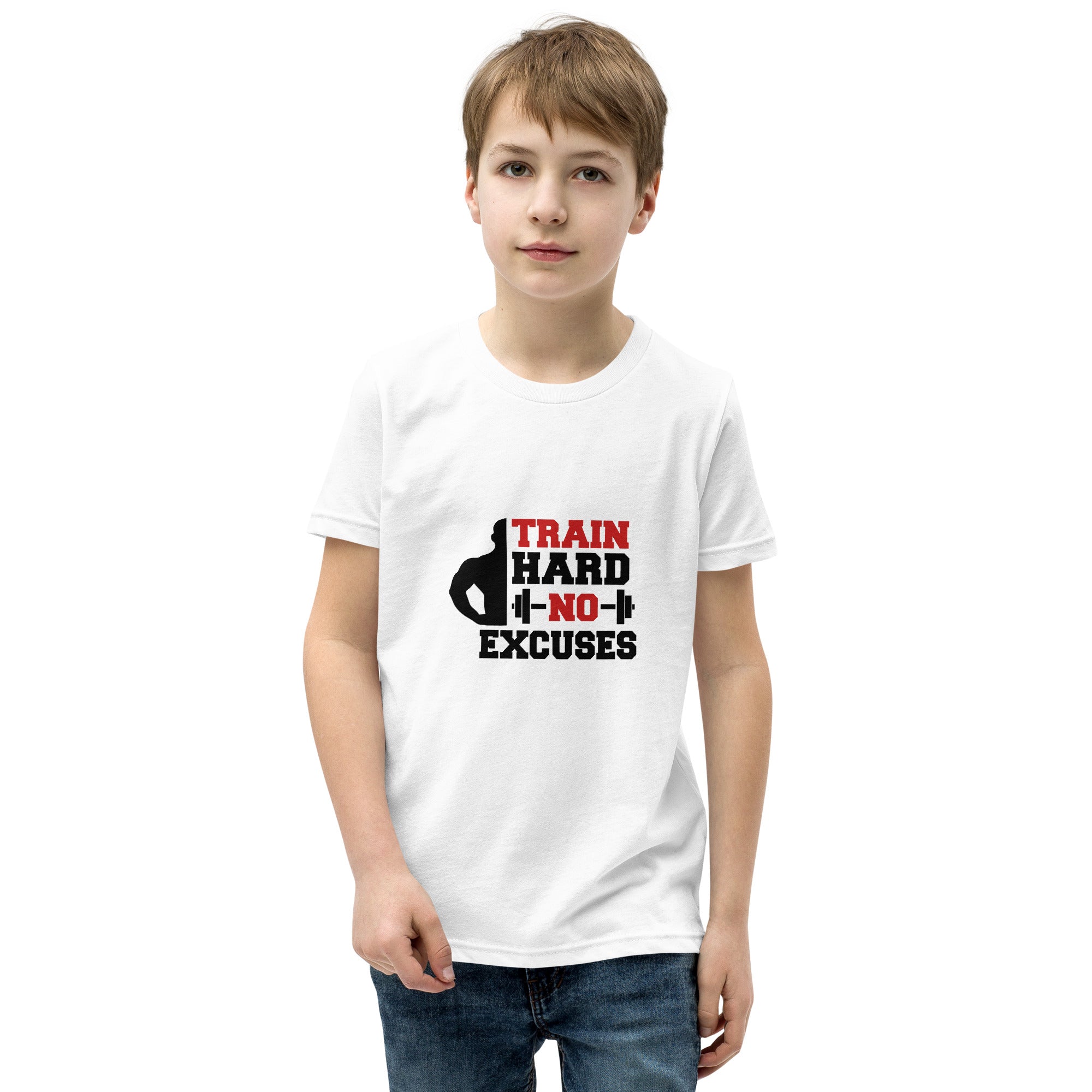 TRAIN HARD NO EXCUSES - Youth Short Sleeve T-Shirt