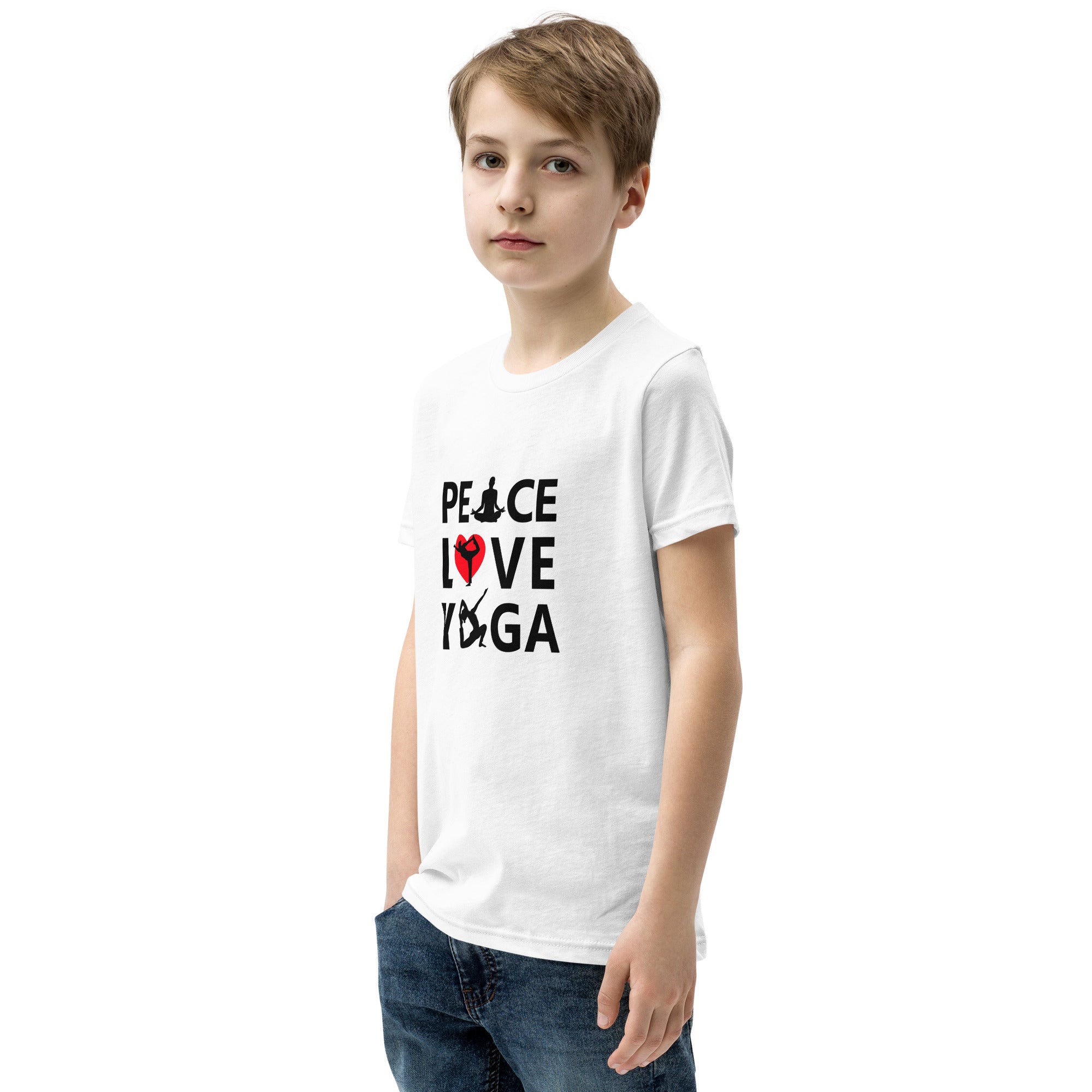 PEACE LOVE YOGA - Youth Short Sleeve T-Shirt