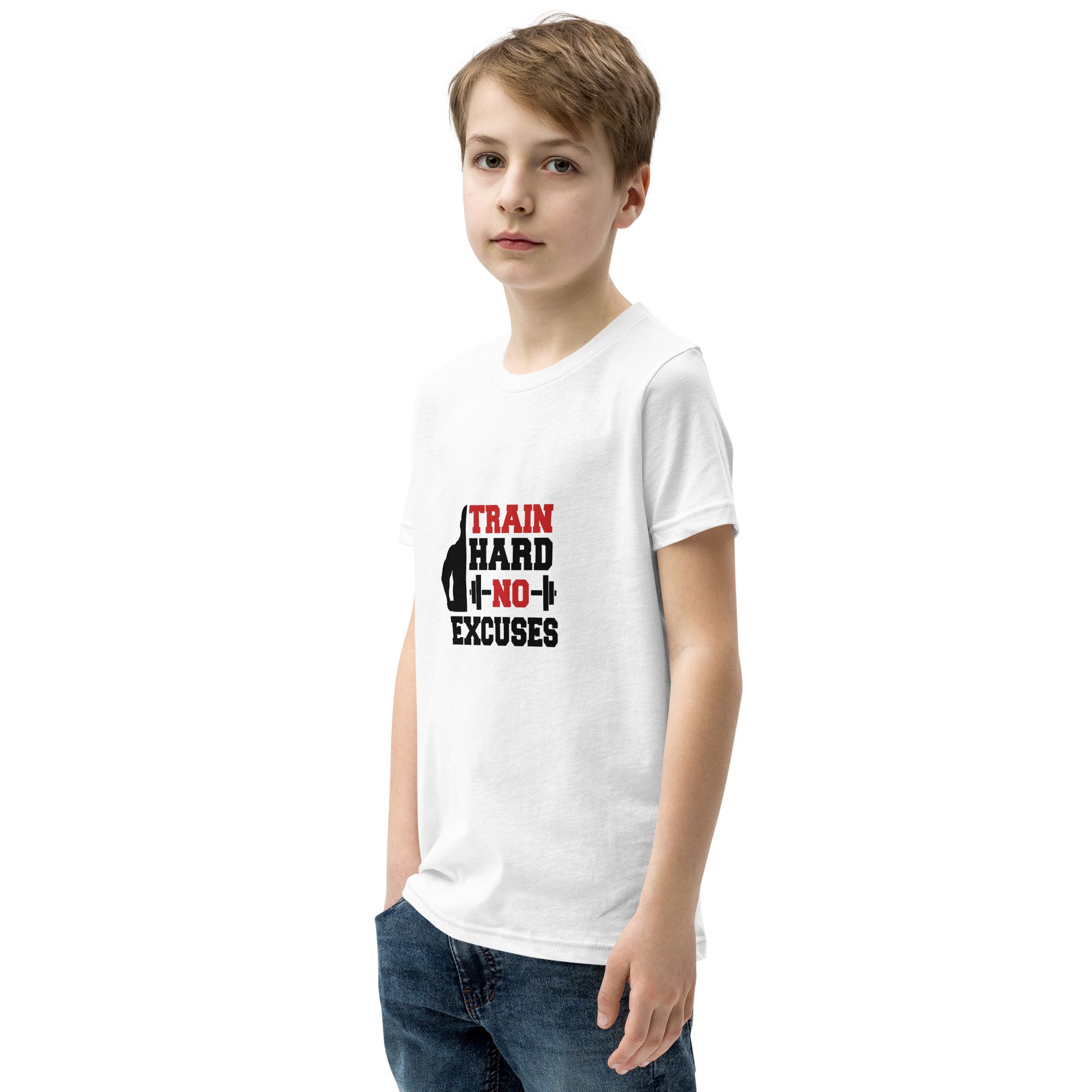 TRAIN HARD NO EXCUSES - Youth Short Sleeve T-Shirt